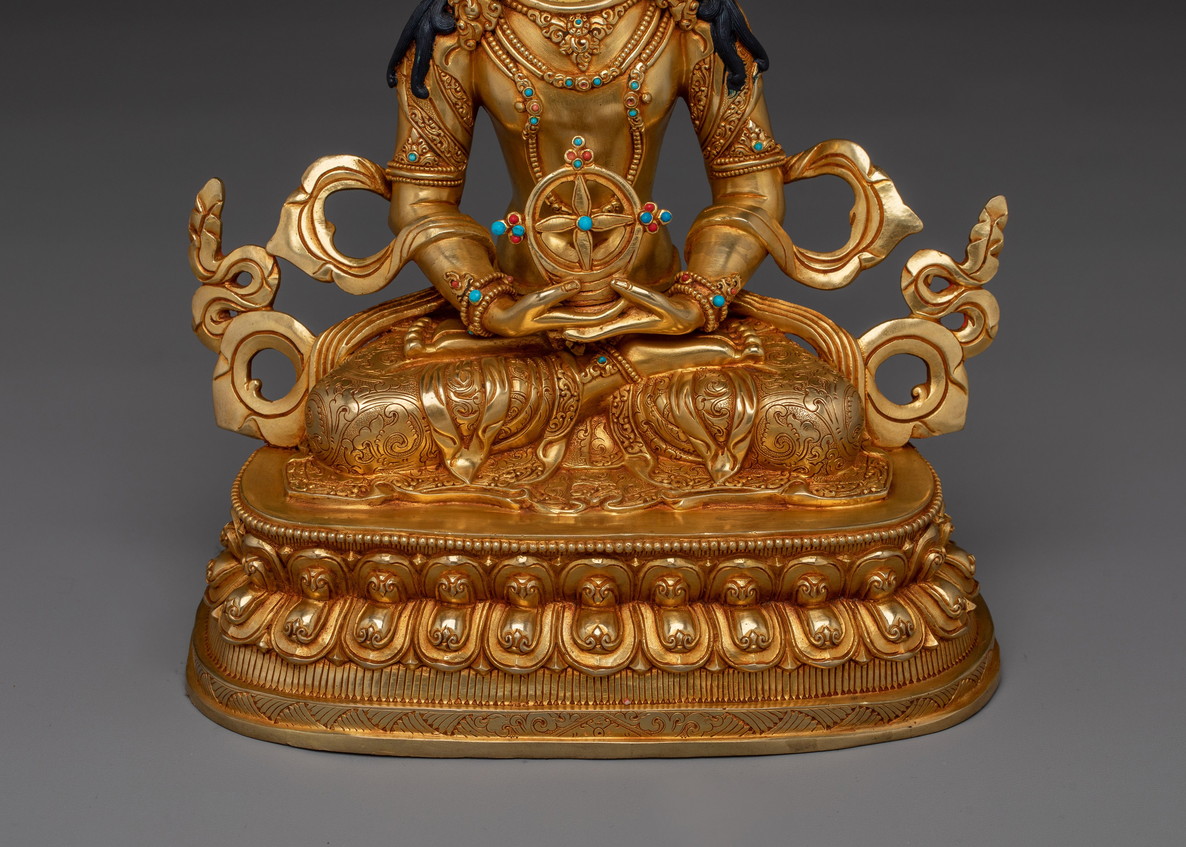 Gold Gilded Vairocana Buddha Statue | Traditional Artwork