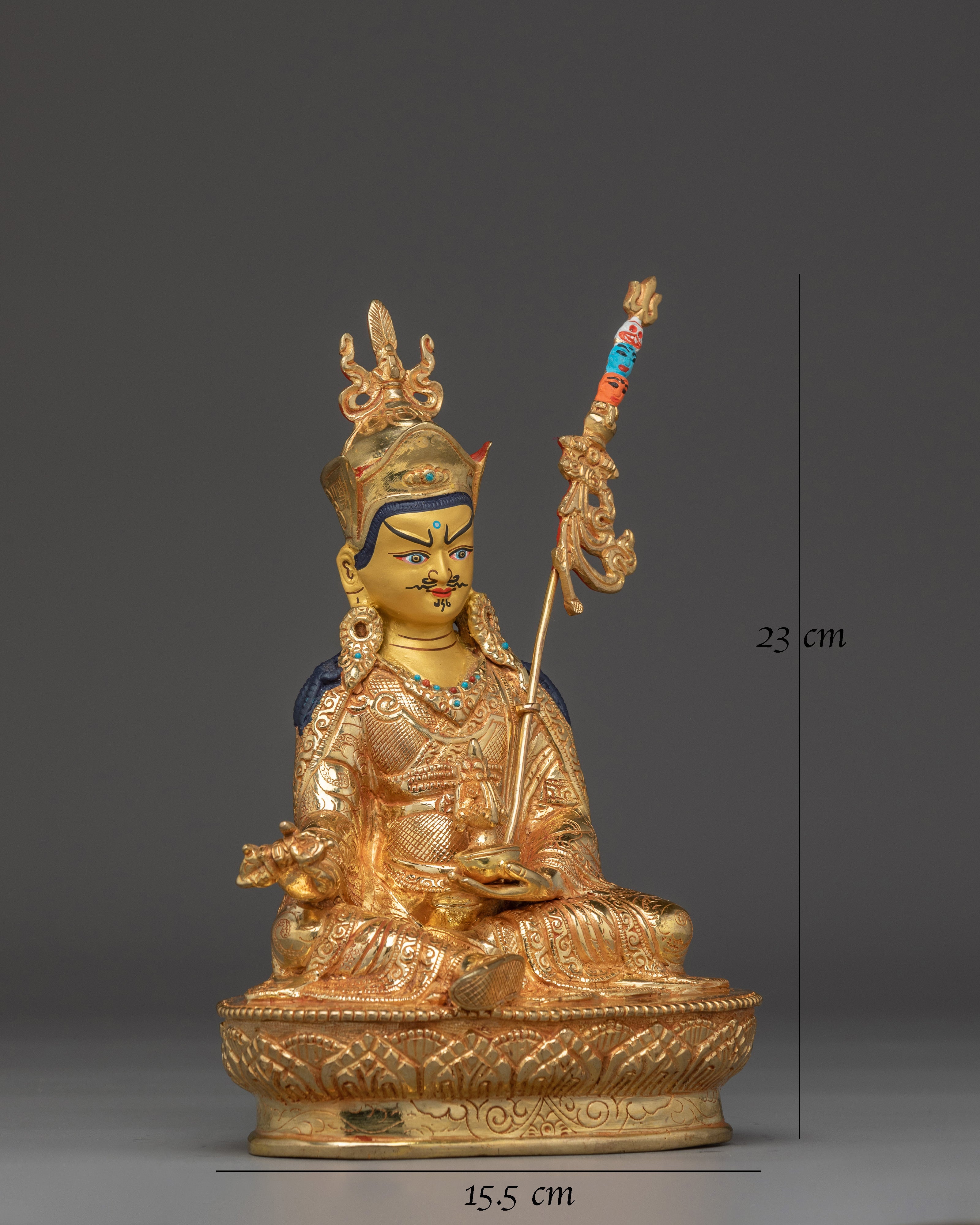 Gold Gilded Guru Rinpoche Statue