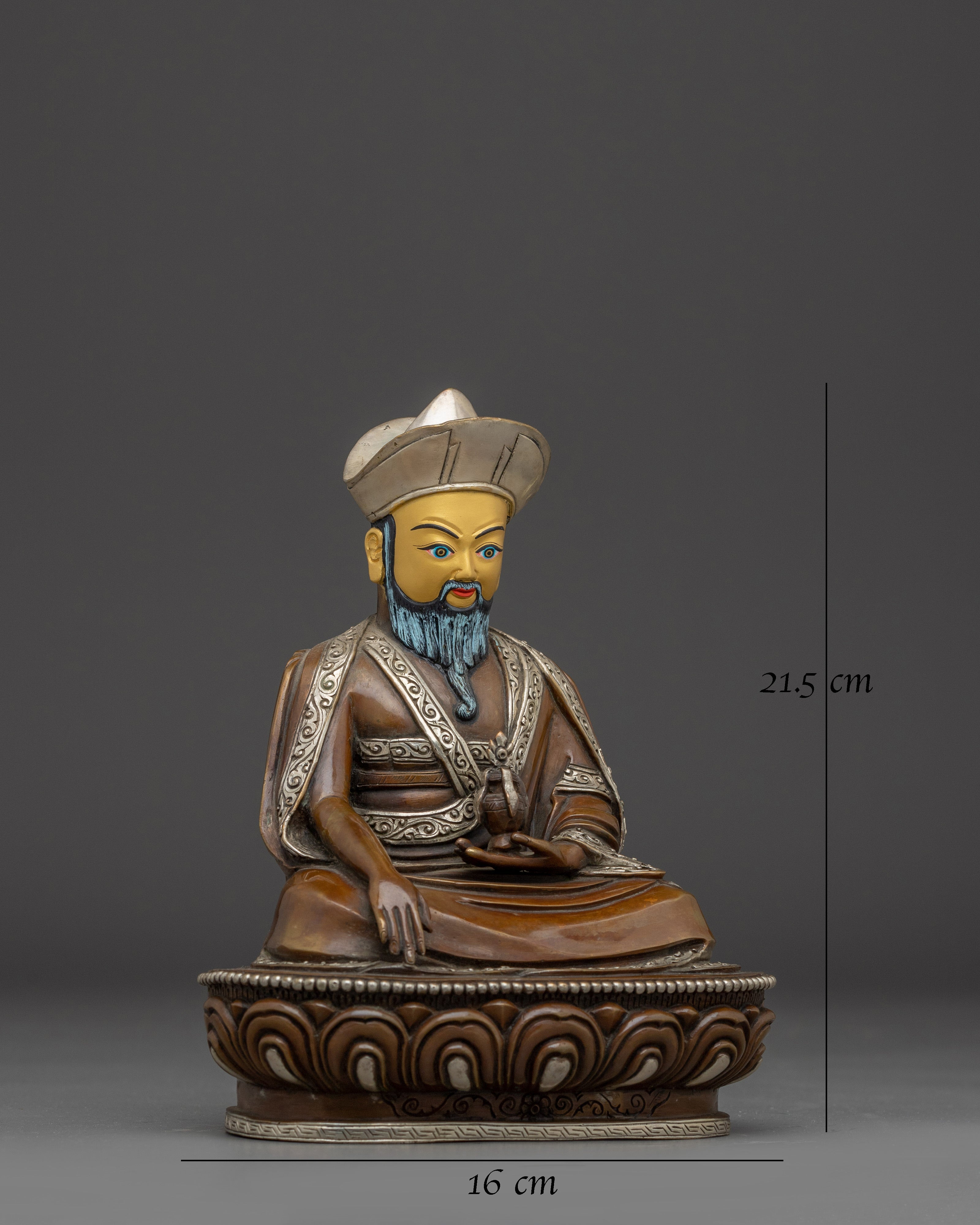 Oxidized Copper Guru Shapdum Statue