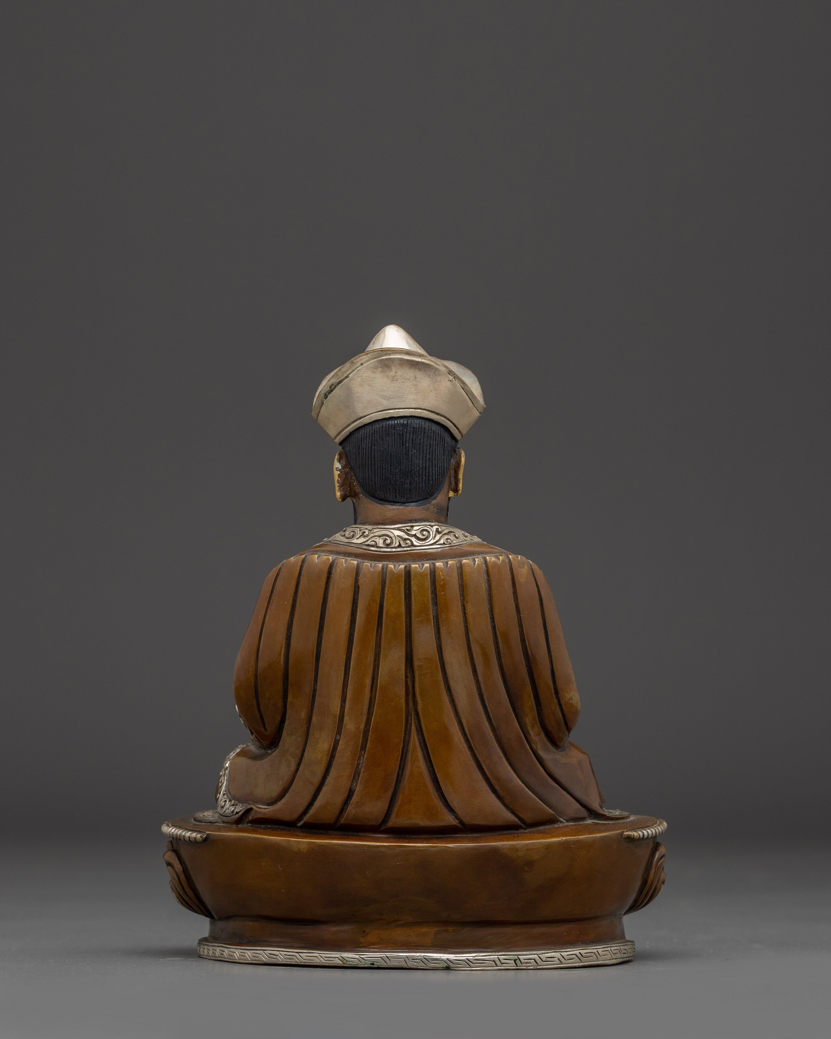 Oxidized Copper Guru Shapdum Statue | Tibetan Buddhist Master Figure for Sacred Space