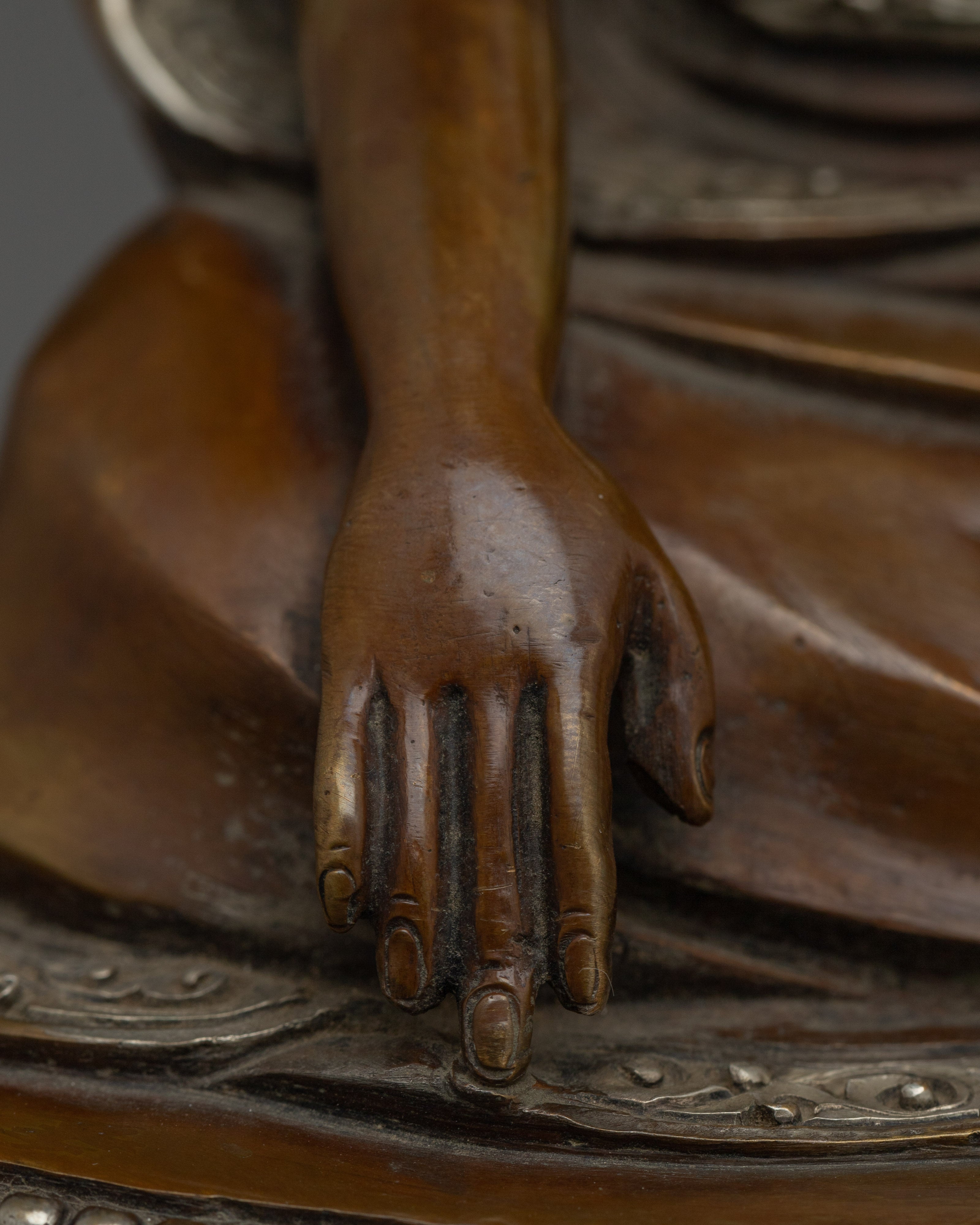 Oxidized Copper Guru Shapdum Statue | Tibetan Buddhist Master Figure for Sacred Space