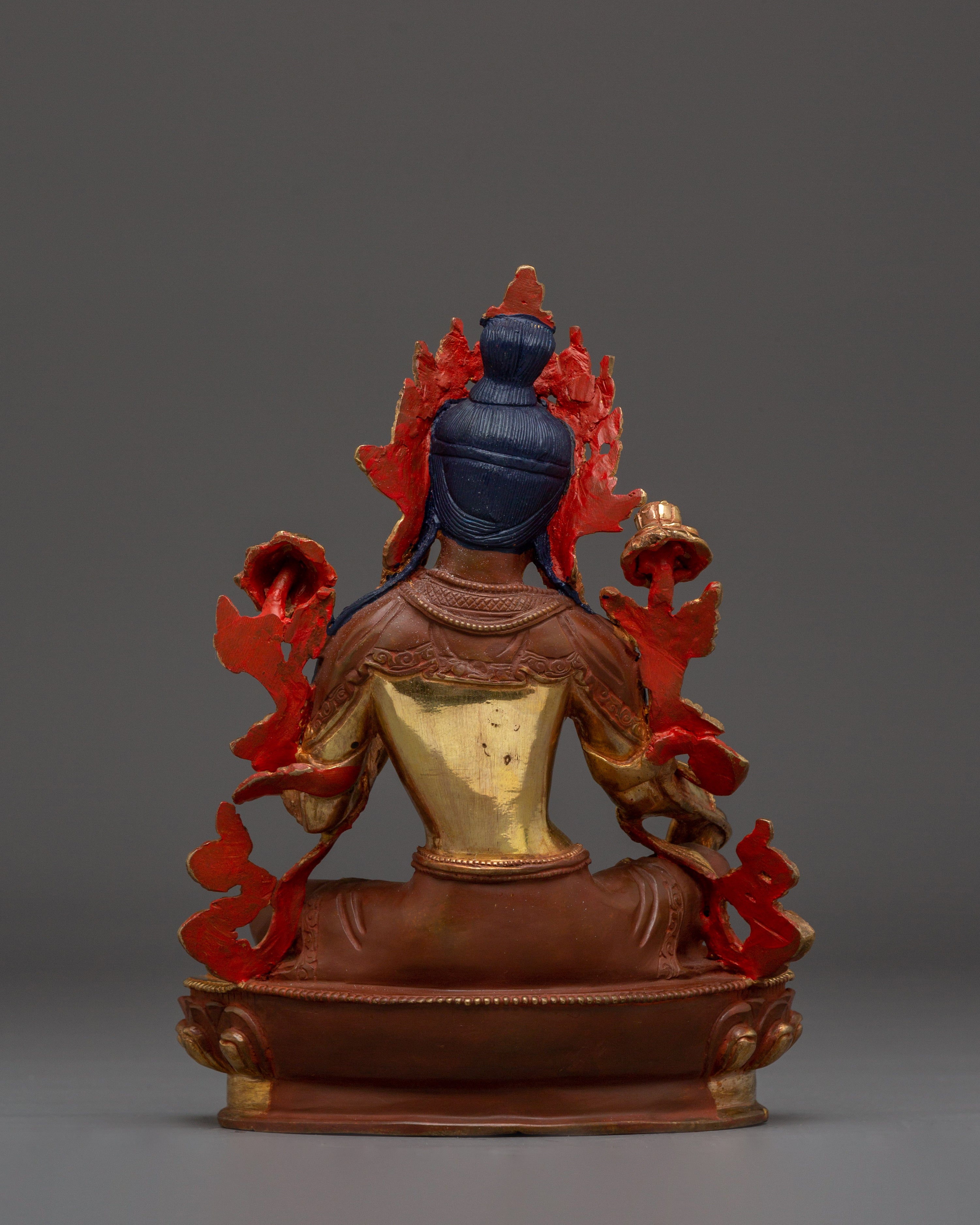 Golden Handmade Buddhist Green Tara Art | Compassionate Goddess