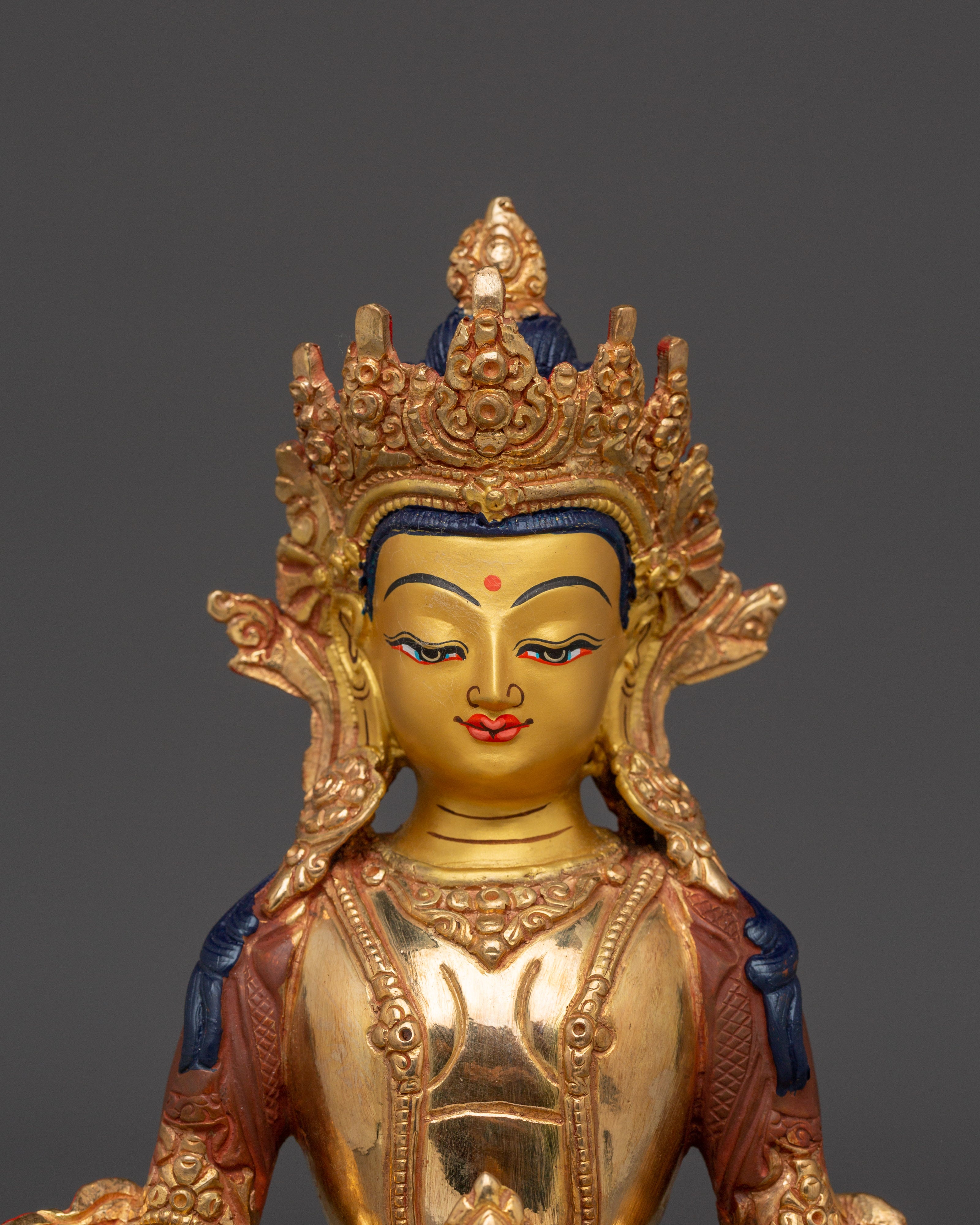 Healing Deity Amitayus Figurine | Traditional Himalayan Art