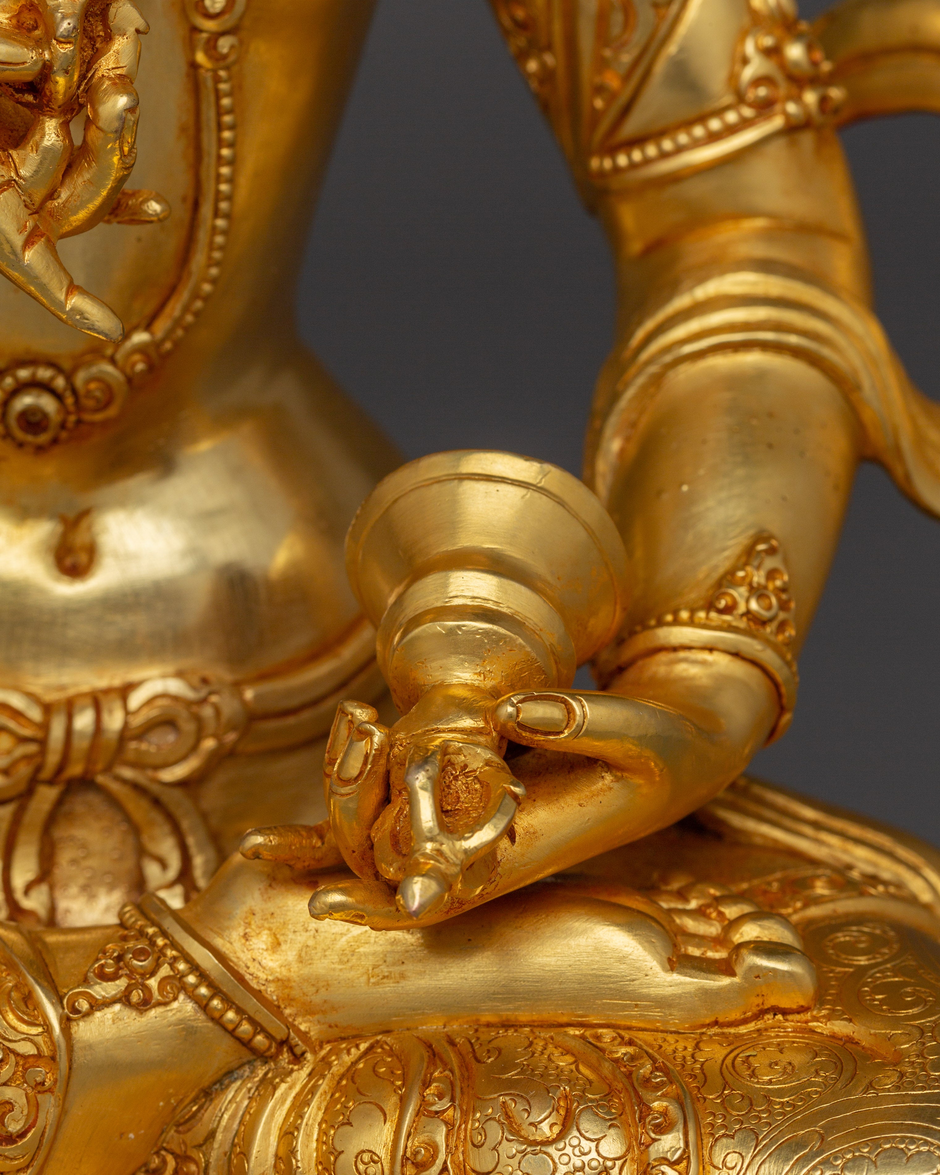 Handmade Golden Buddhist Deity Vajrasattva Art | The Thunderbolt Being