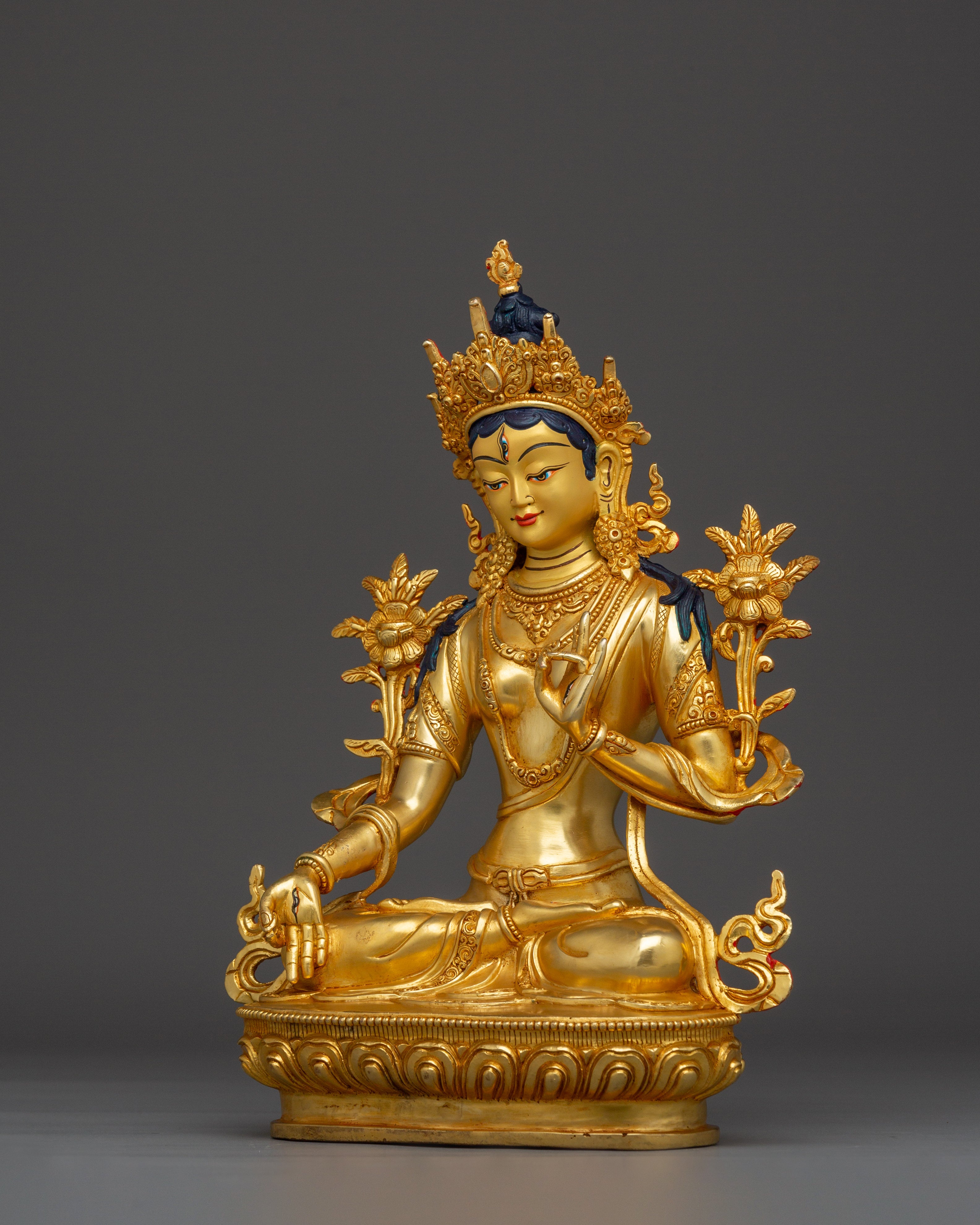 Golden White Tara Art - Compassion Deity | Embodiment of Swift Protection