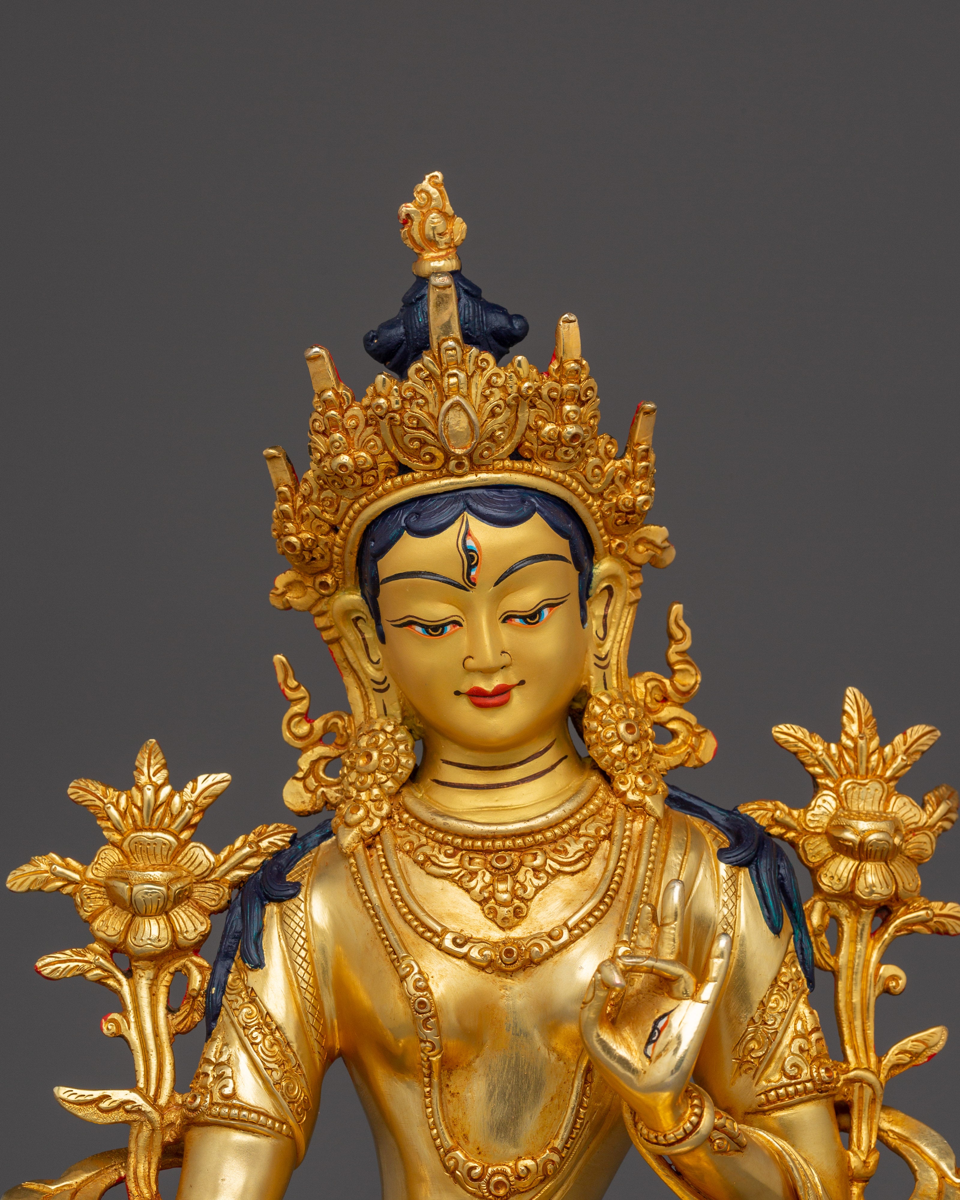Golden White Tara Art - Compassion Deity | Embodiment of Swift Protection