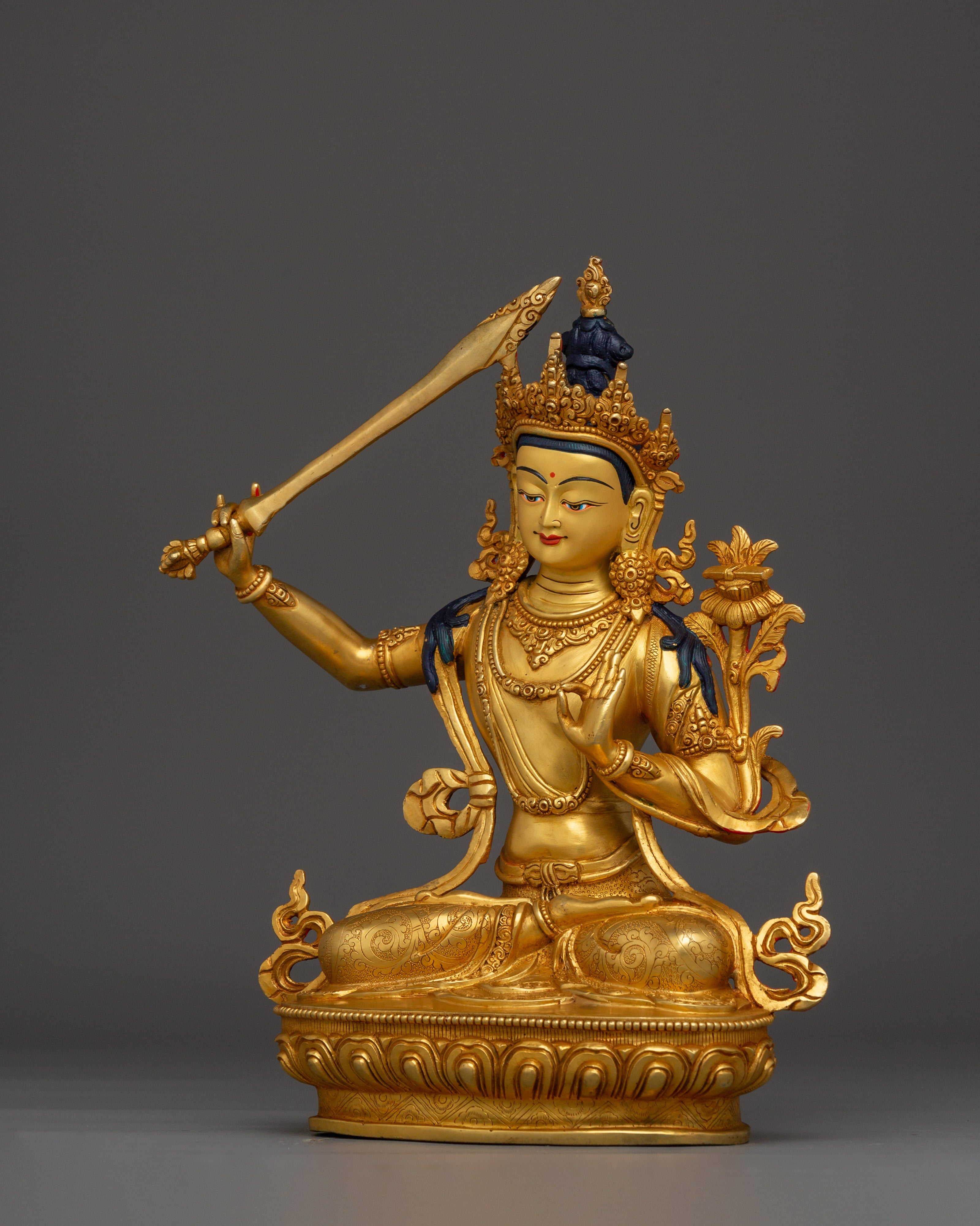 Wisdom Being Manjushri Statue | Divine Bodhisattva Artwork