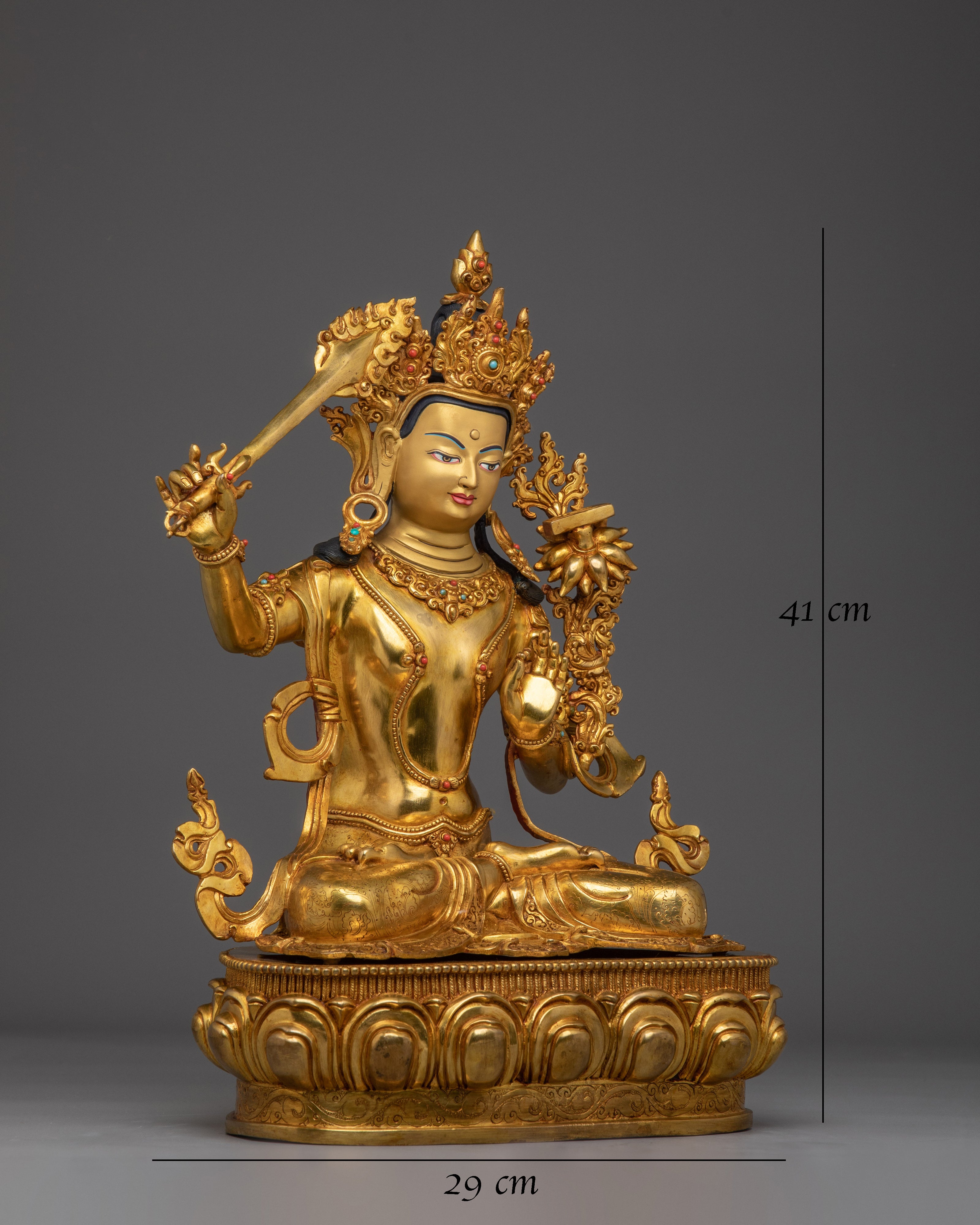 manjushri-with-flaming-sword-statue