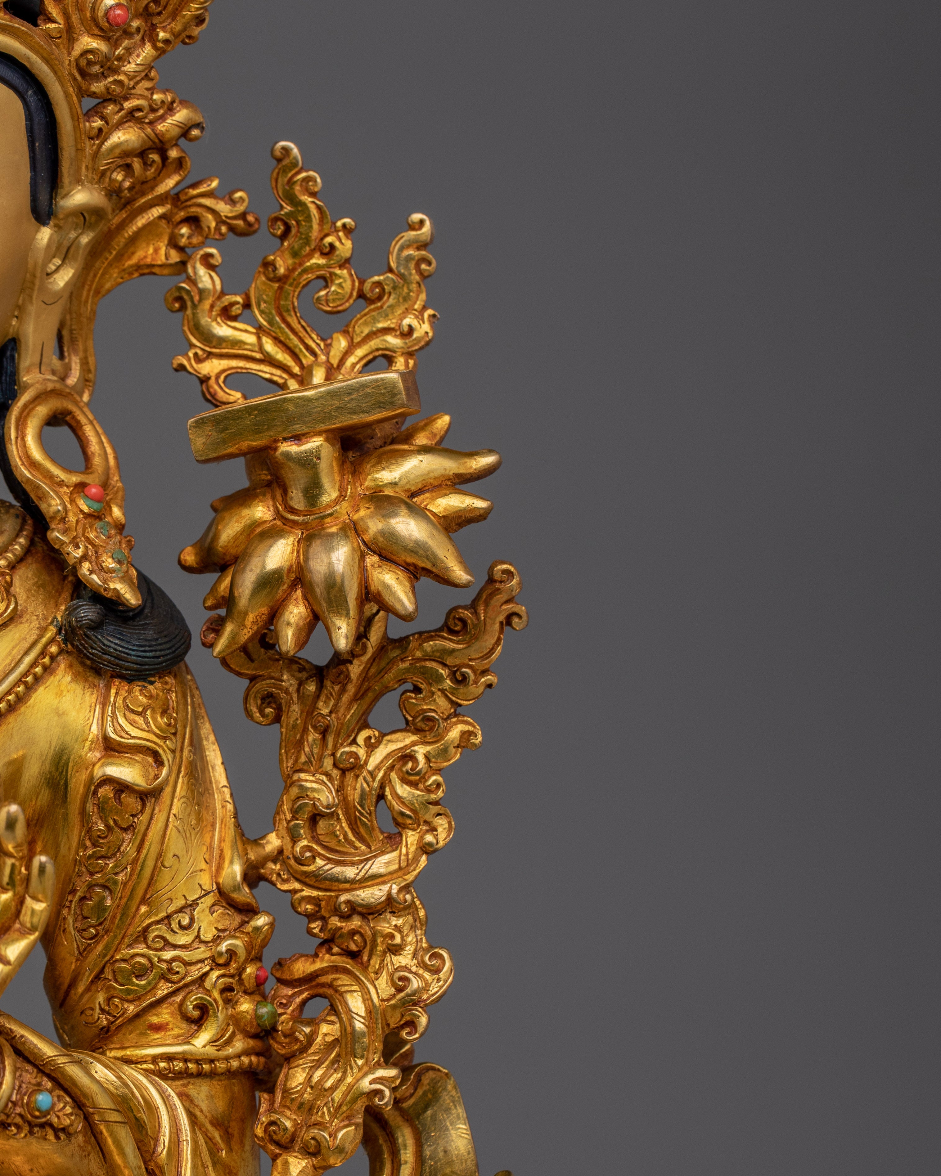 Manjushri with Flaming Sword Statue | Wisdom Bodhisattva Deity