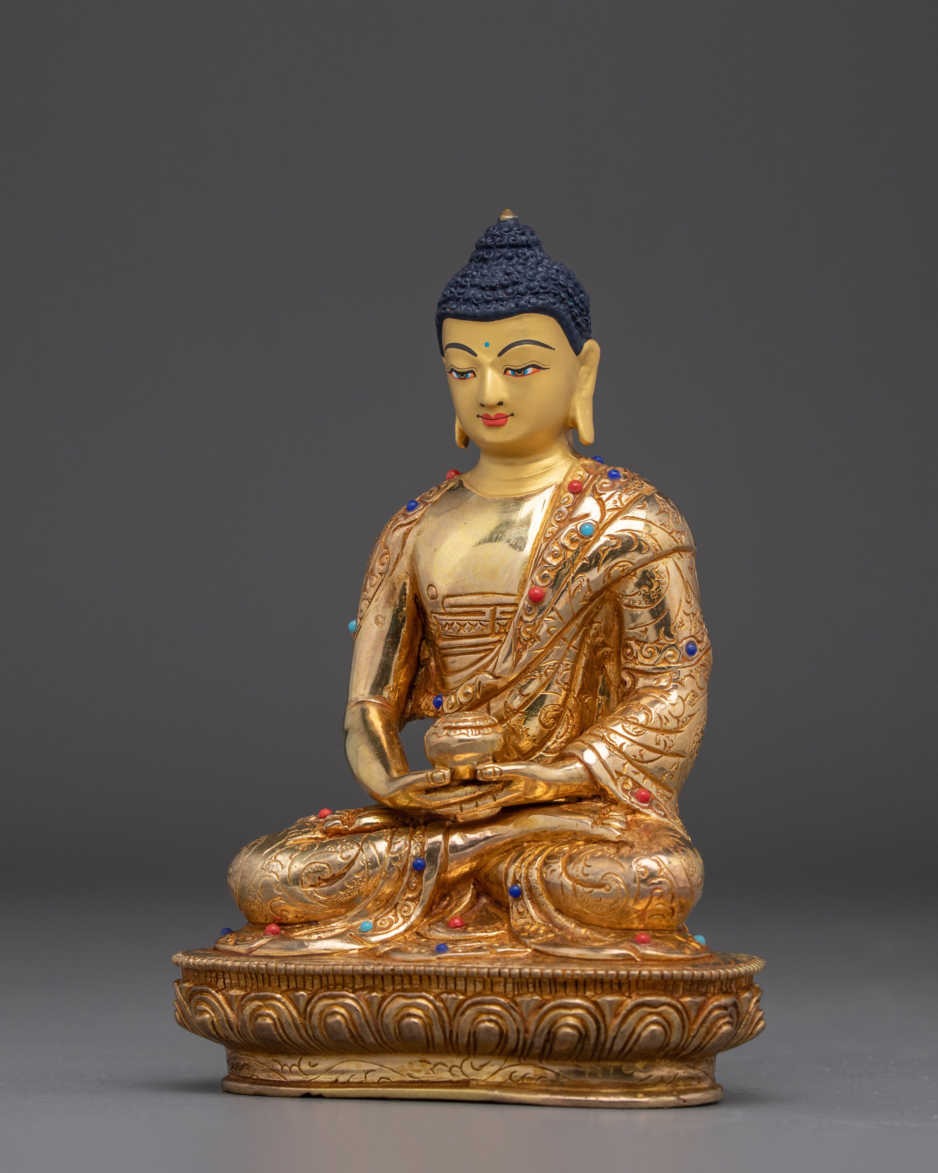 Golden Sukhavati Ruler Amitabha Buddha Artwork | Altar Decor for Meditation