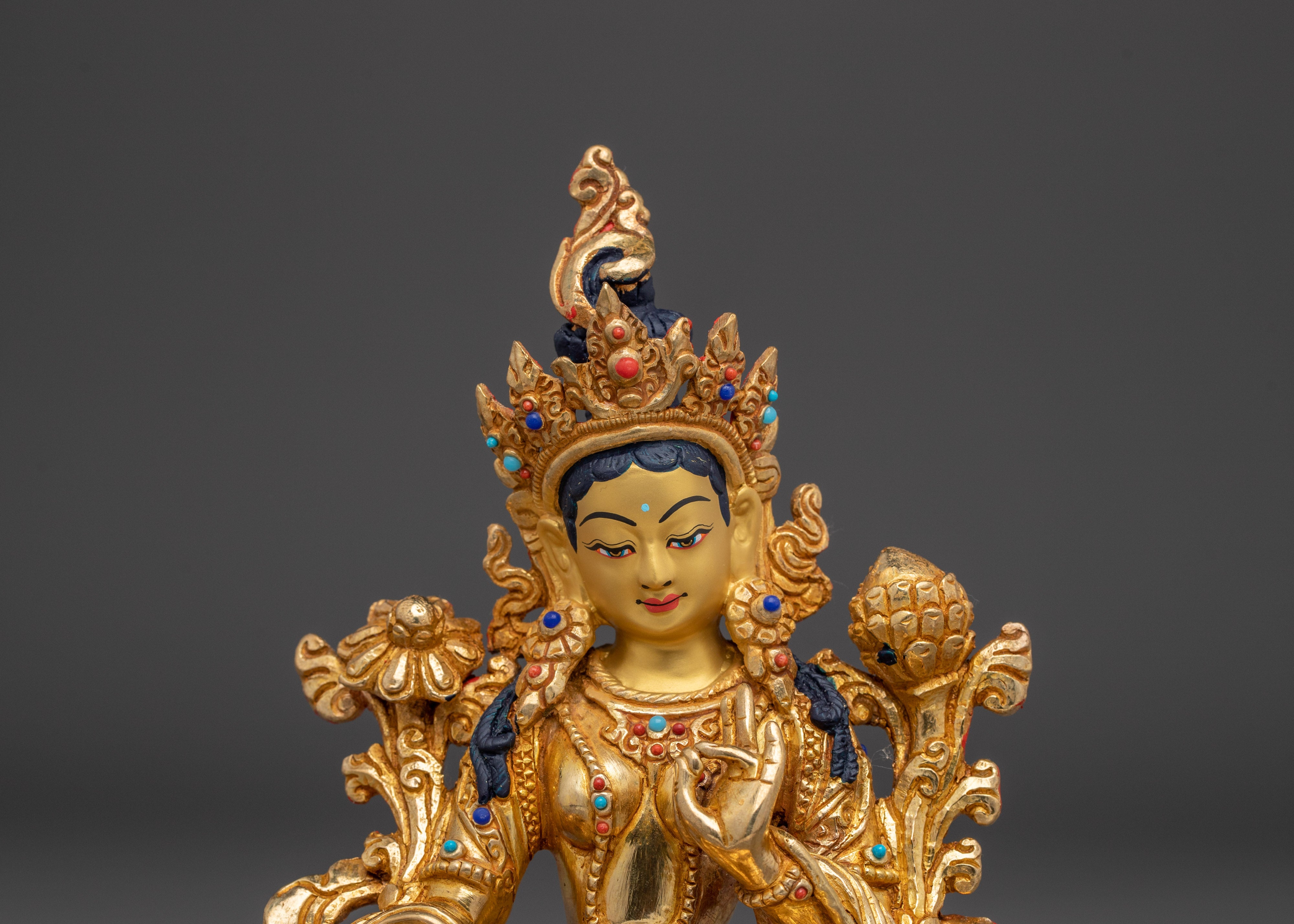 Green Tara the Goddess of Compassion and Protection Statue for Dharma Decor