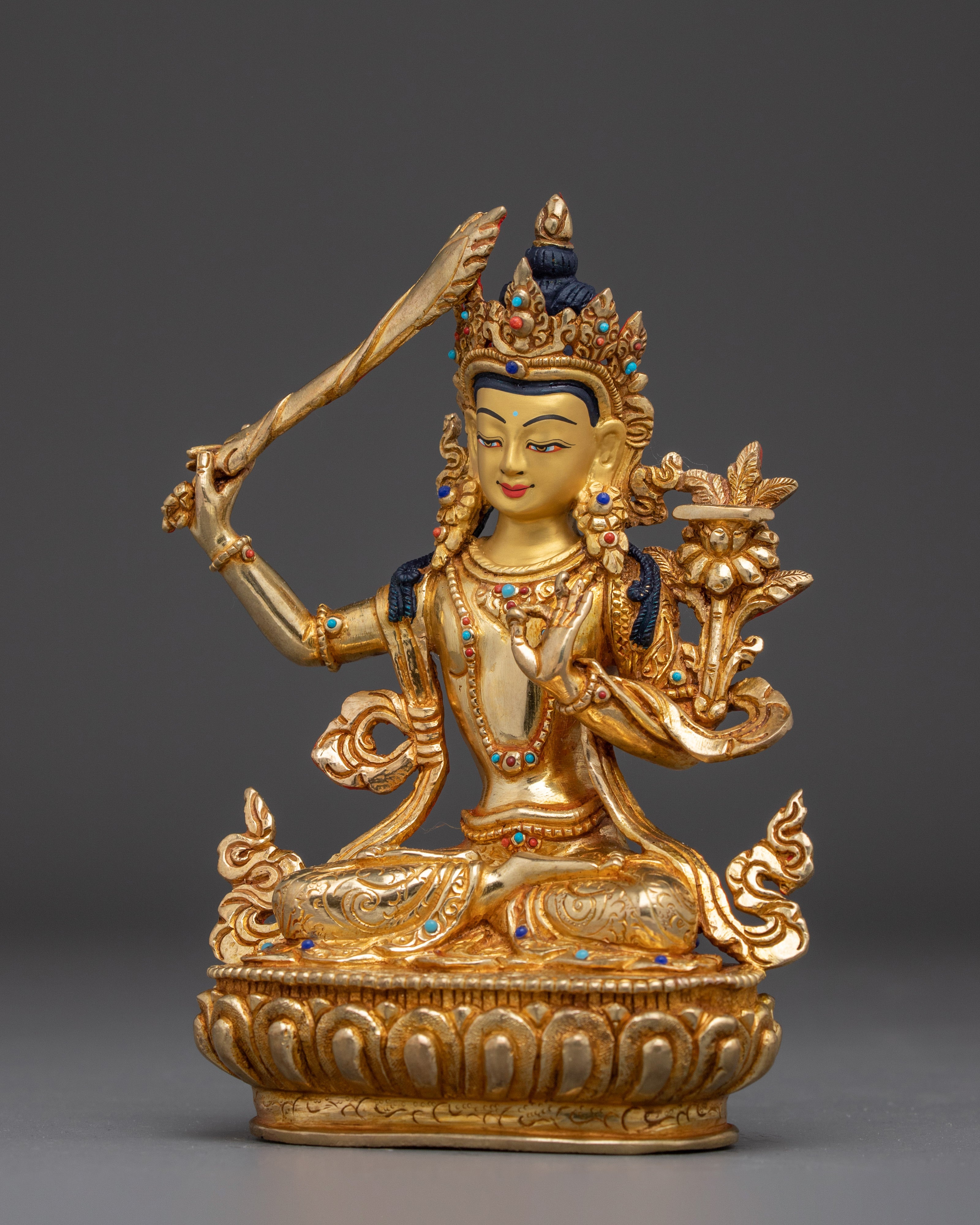 Himalayan Wisdom Deity Manjushri Art | Symbol of Insight and Clarity