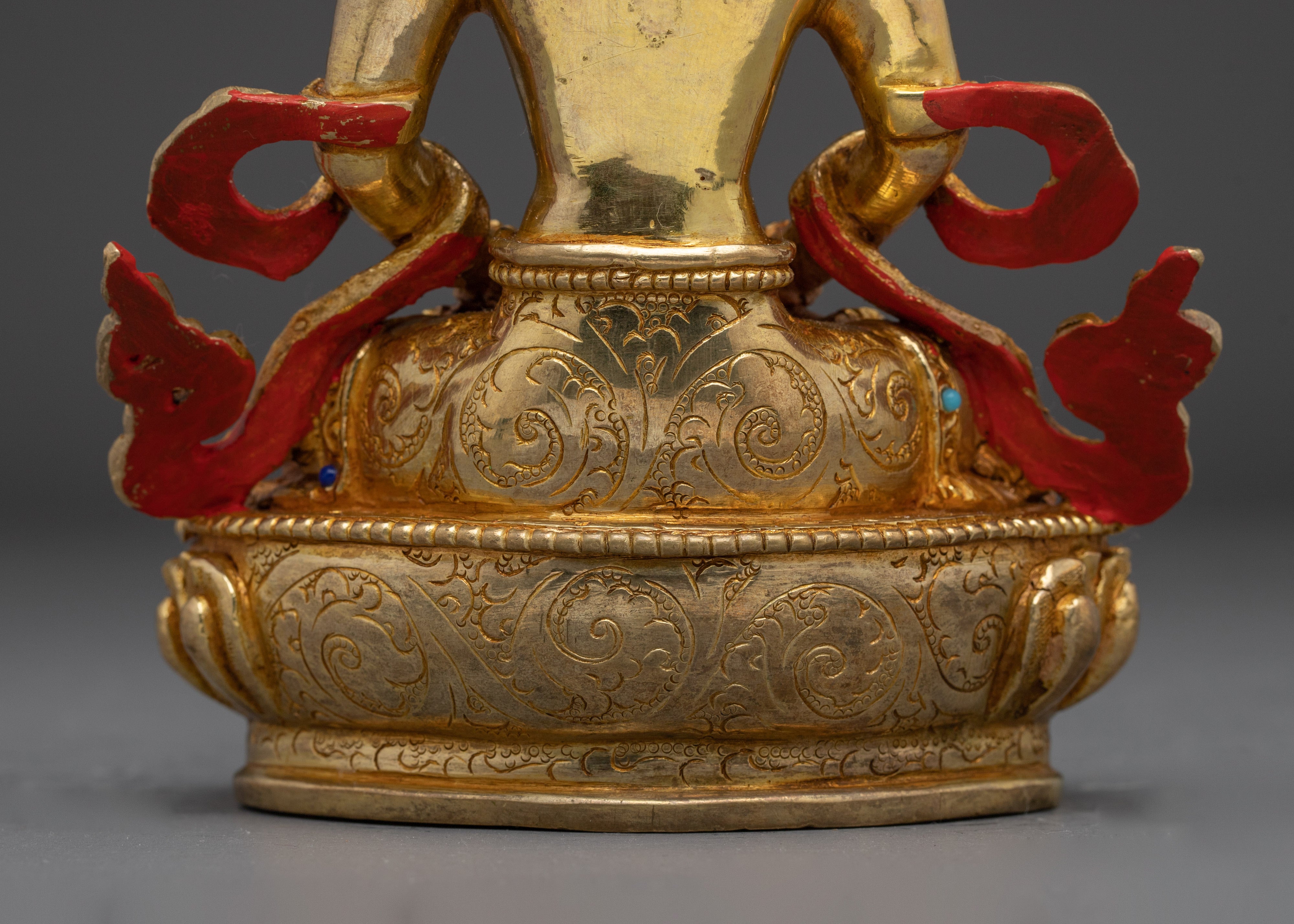 Golden Healing Deity Amitayus Statue | Traditional Himalayan Art