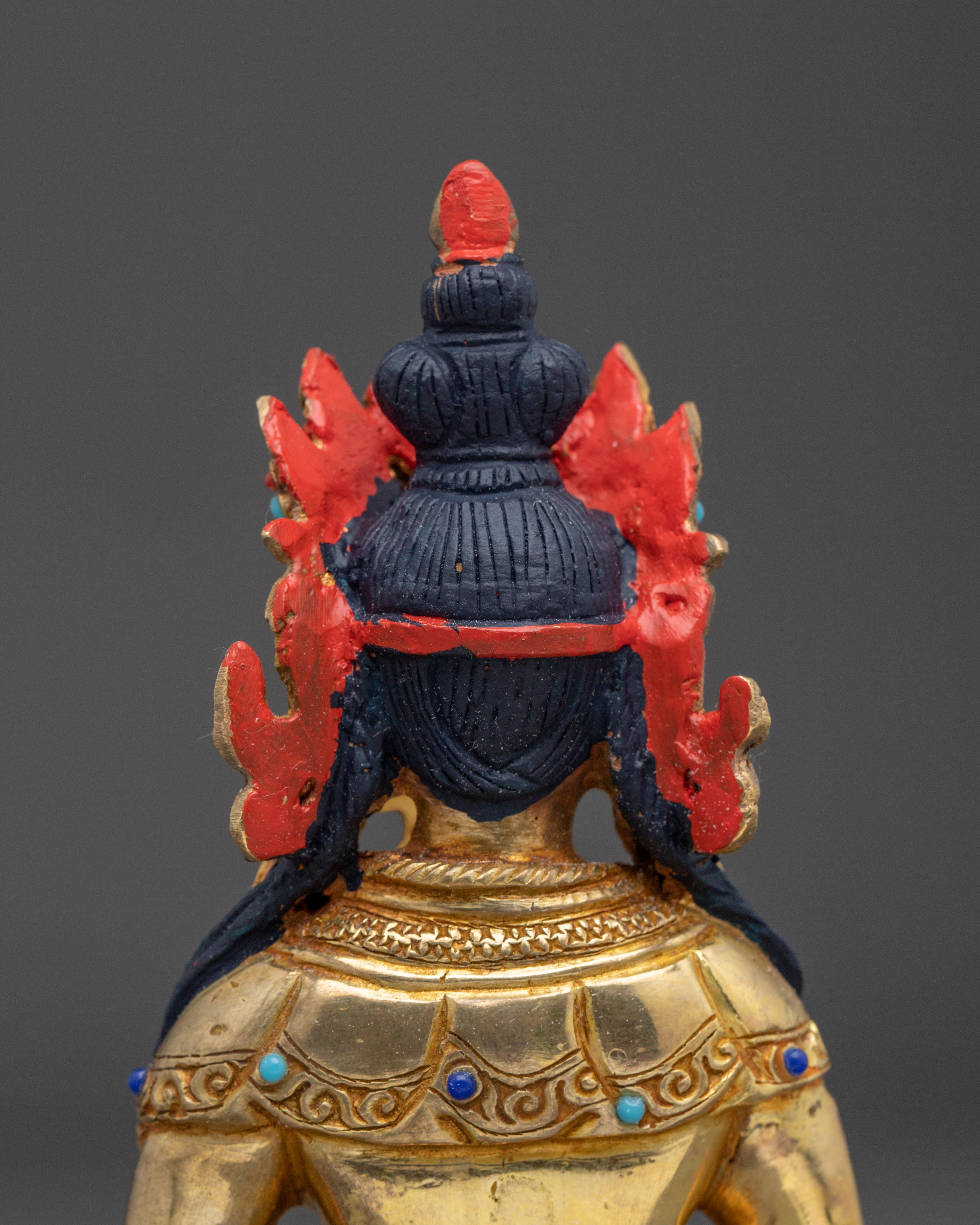 Golden Healing Deity Amitayus Statue | Traditional Himalayan Art