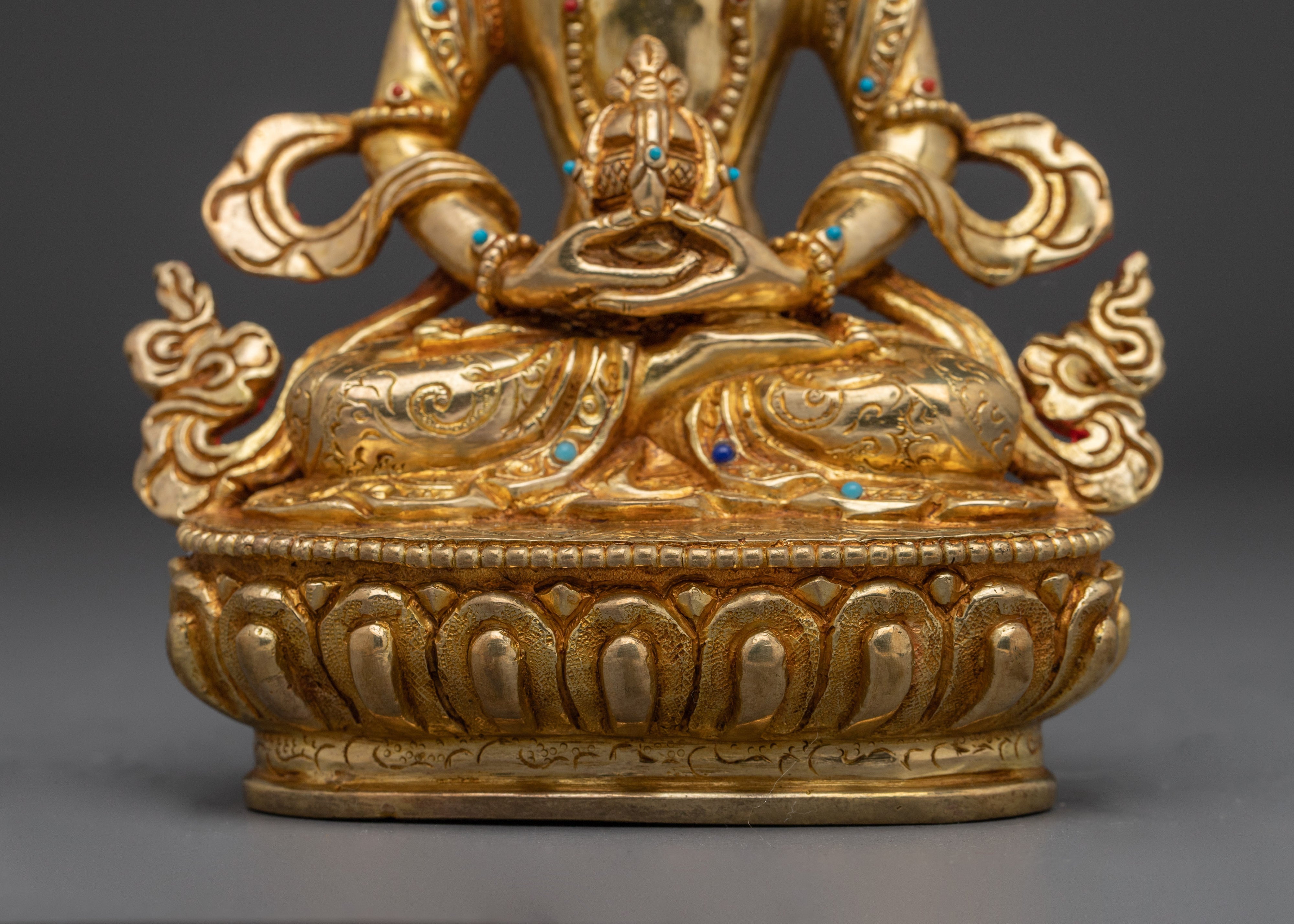 Golden Healing Deity Amitayus Statue | Traditional Himalayan Art
