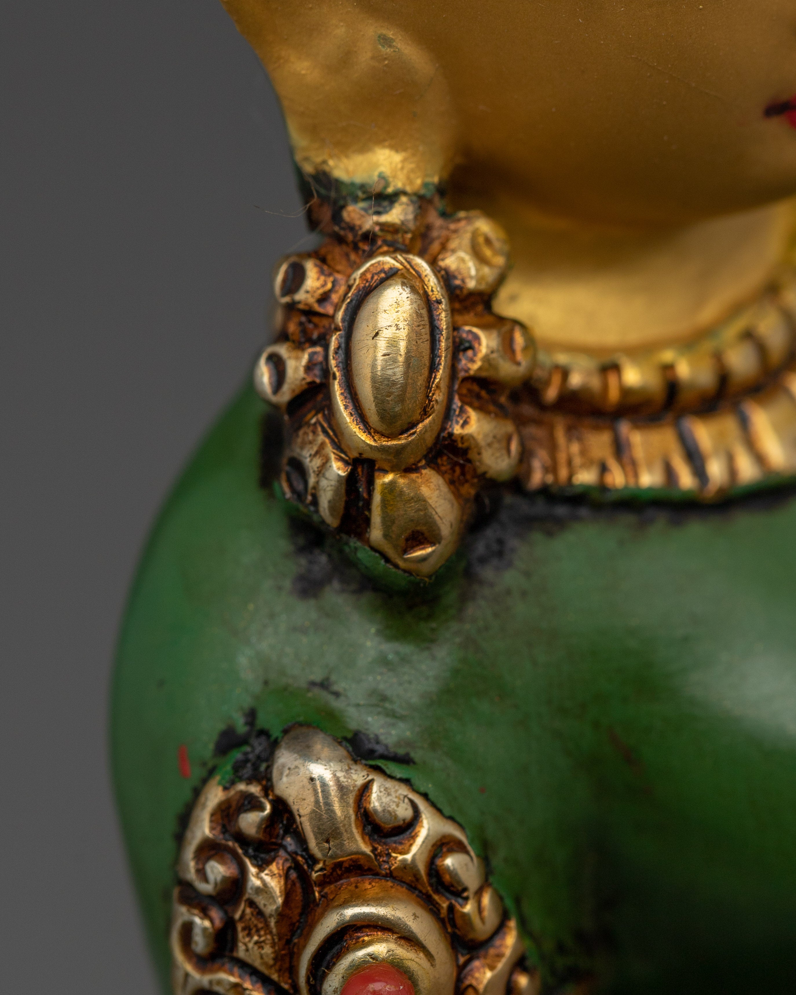 Colorful Radiant Shyama Tara Standing Statue | Green Tara - Mother of All Buddhas