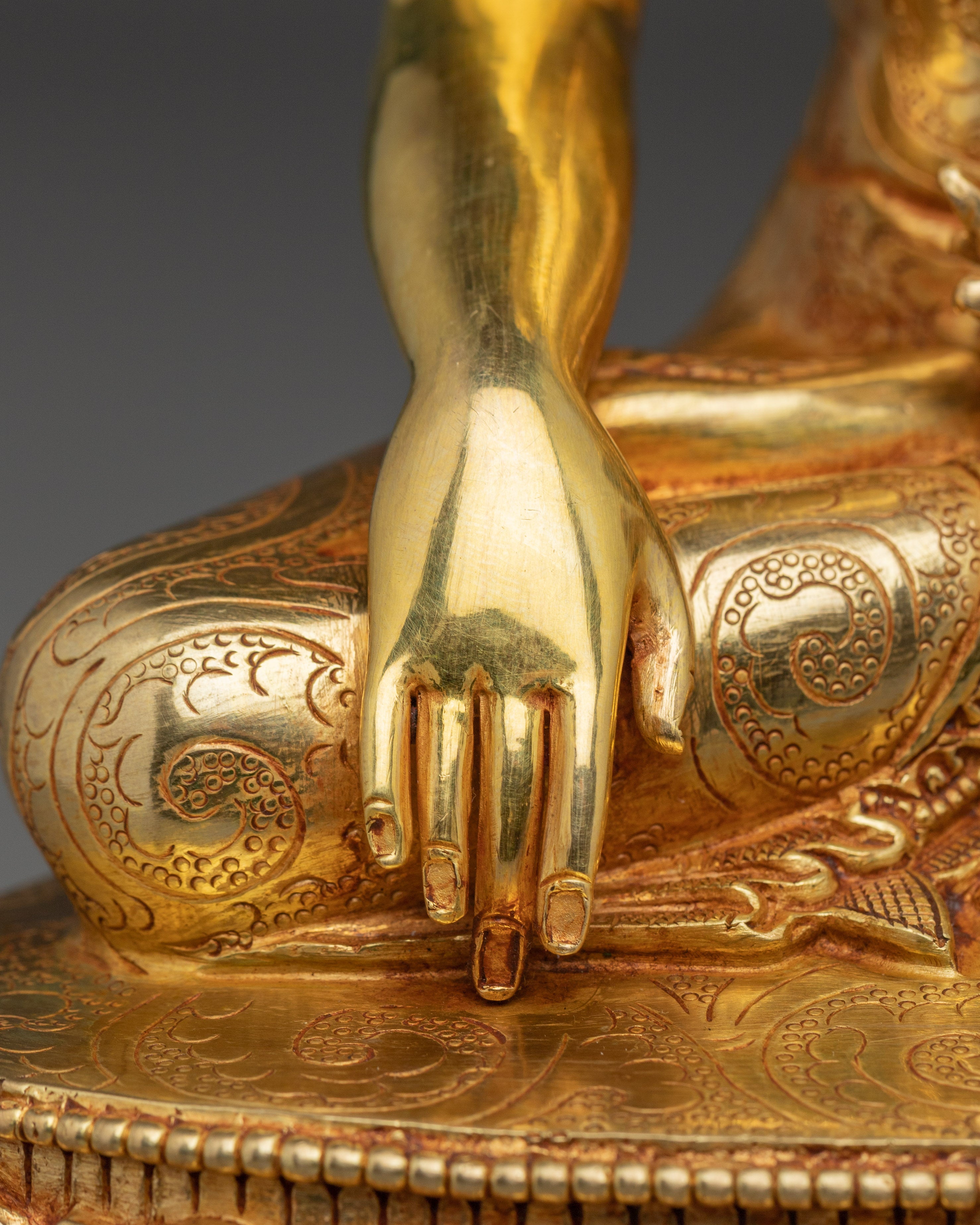 24K Gold Gilded Copper Shakyamuni Buddha | Perfect for Meditation and Altar Decor