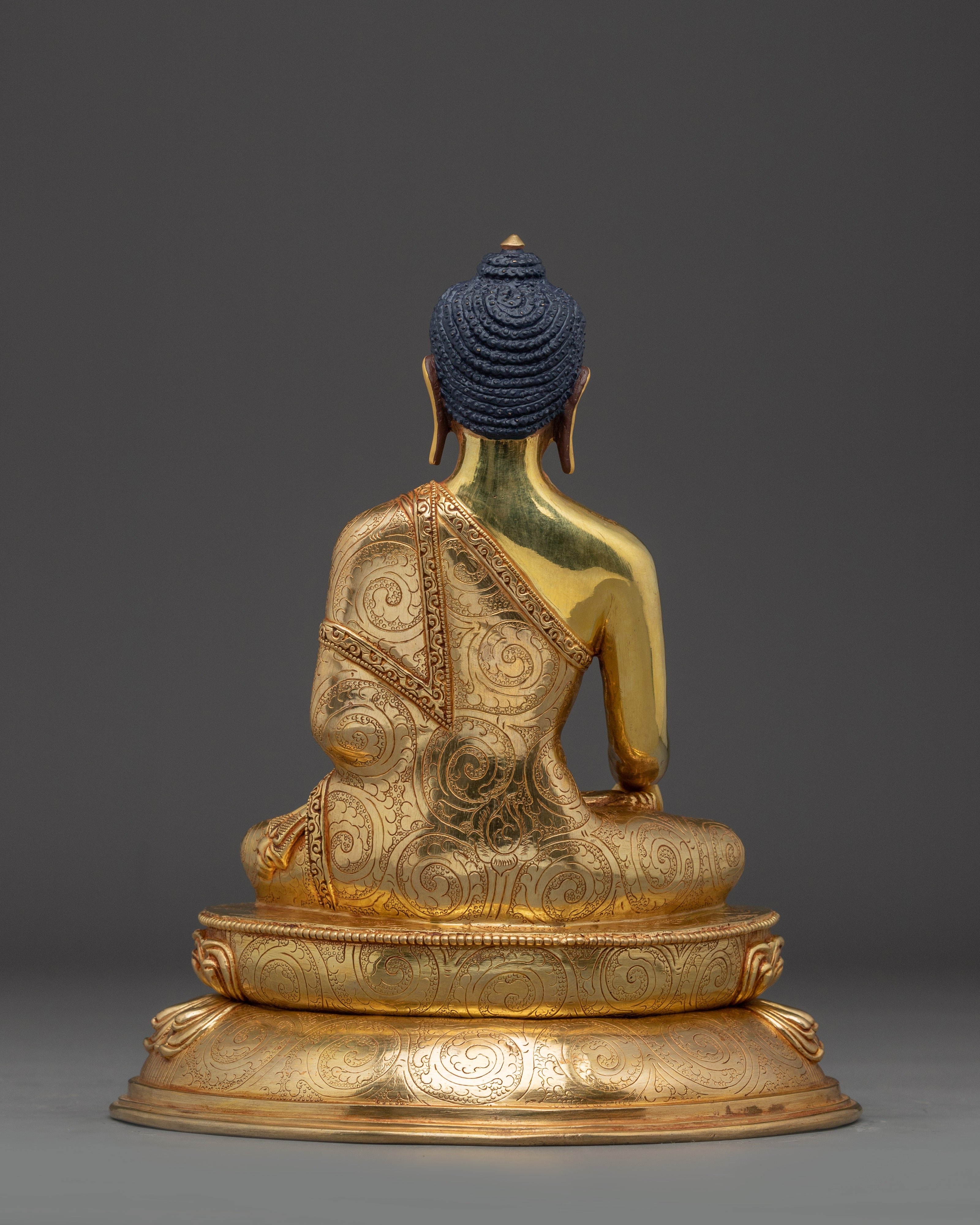 24K Gold Gilded Copper Shakyamuni Buddha | Perfect for Meditation and Altar Decor