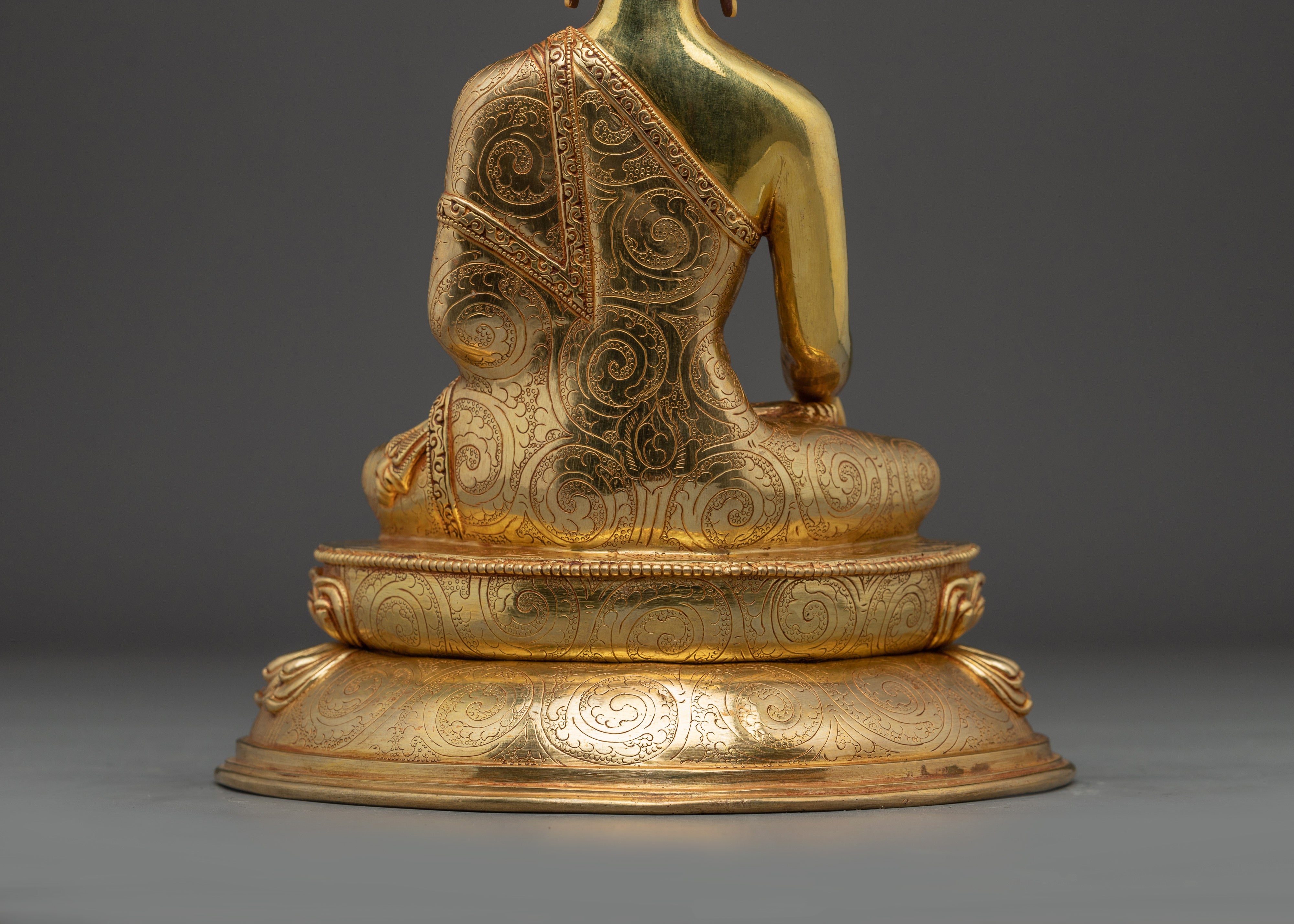 24K Gold Gilded Copper Shakyamuni Buddha | Perfect for Meditation and Altar Decor
