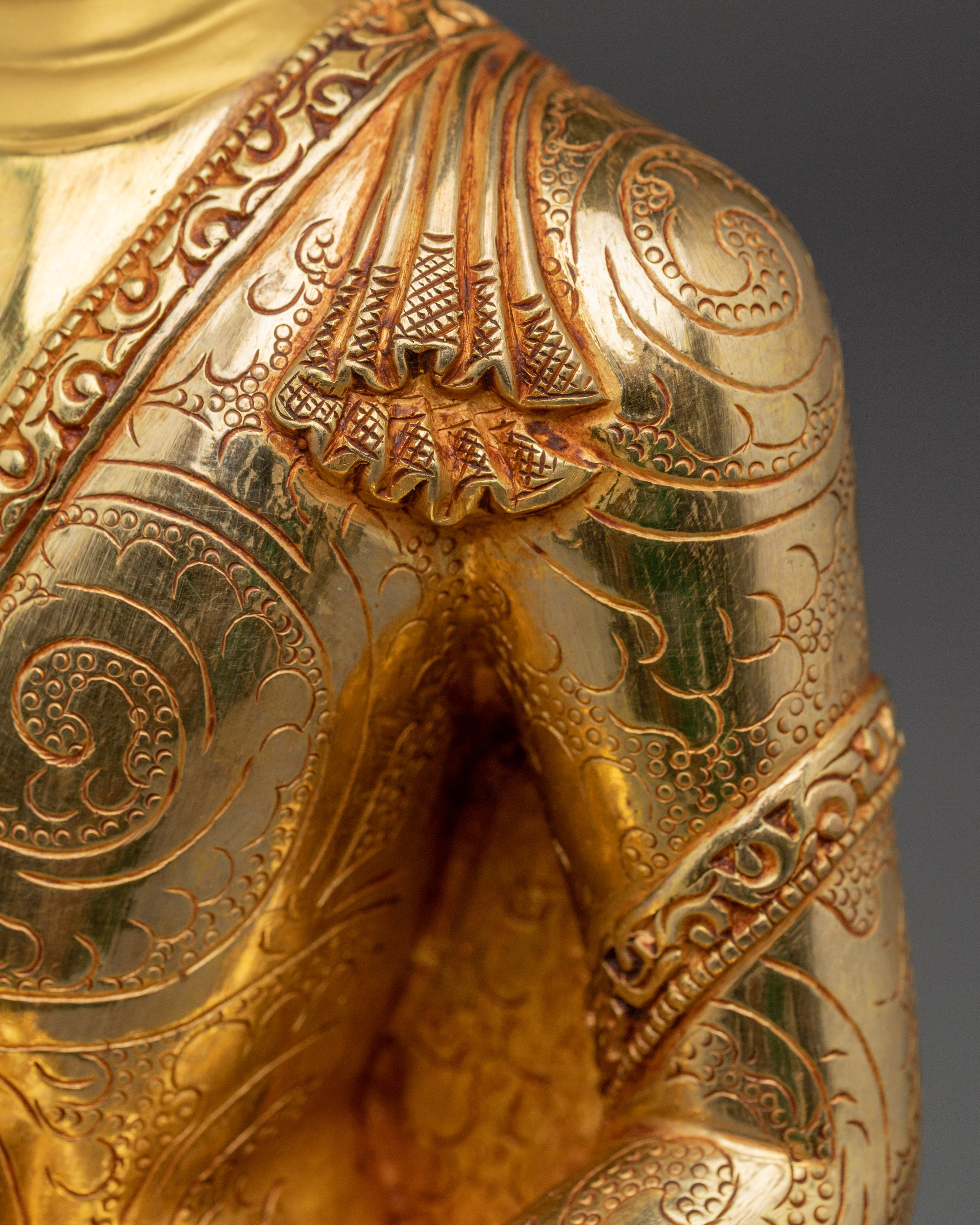 24K Gold Gilded Copper Shakyamuni Buddha | Perfect for Meditation and Altar Decor