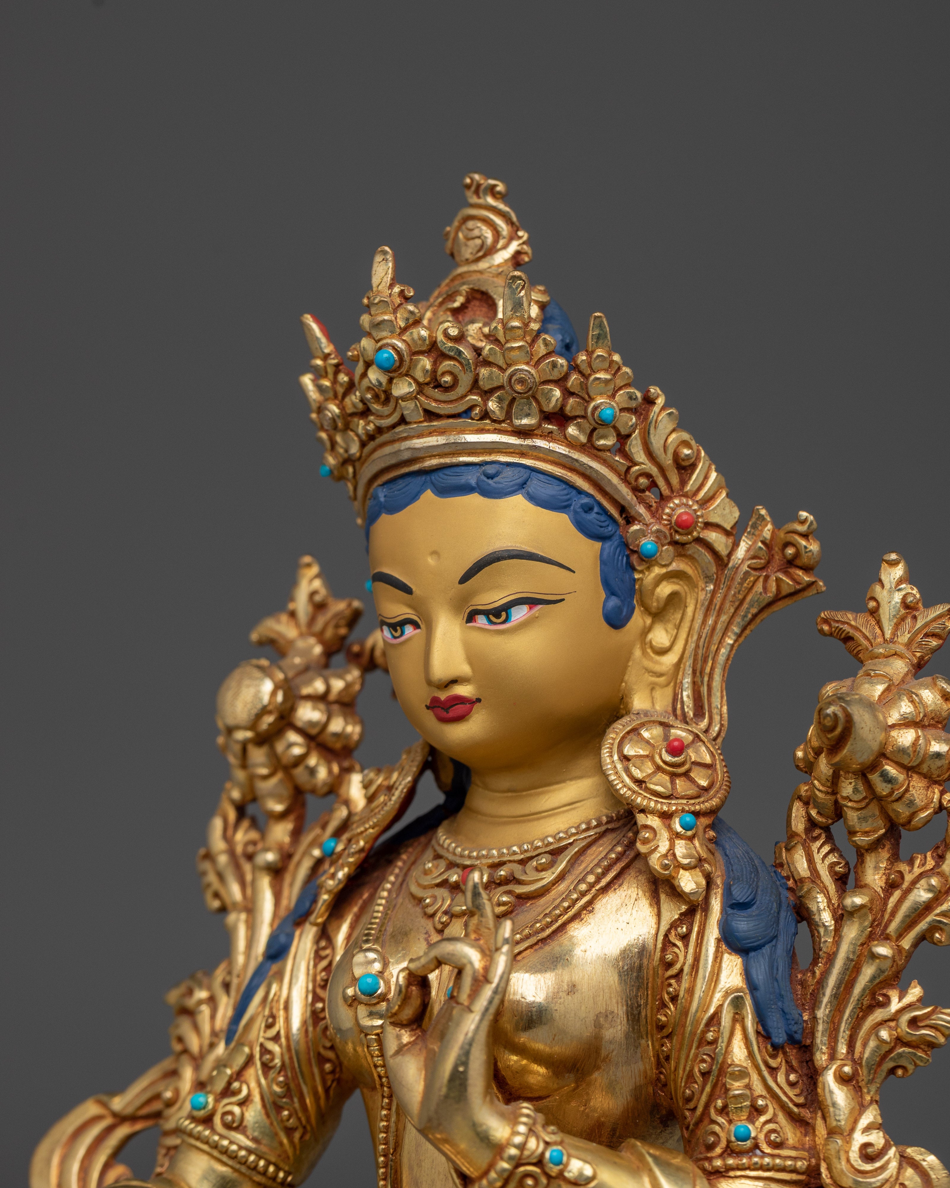 Swift Protection Golden Deity Green Tara | Enlightened Feminine Energy