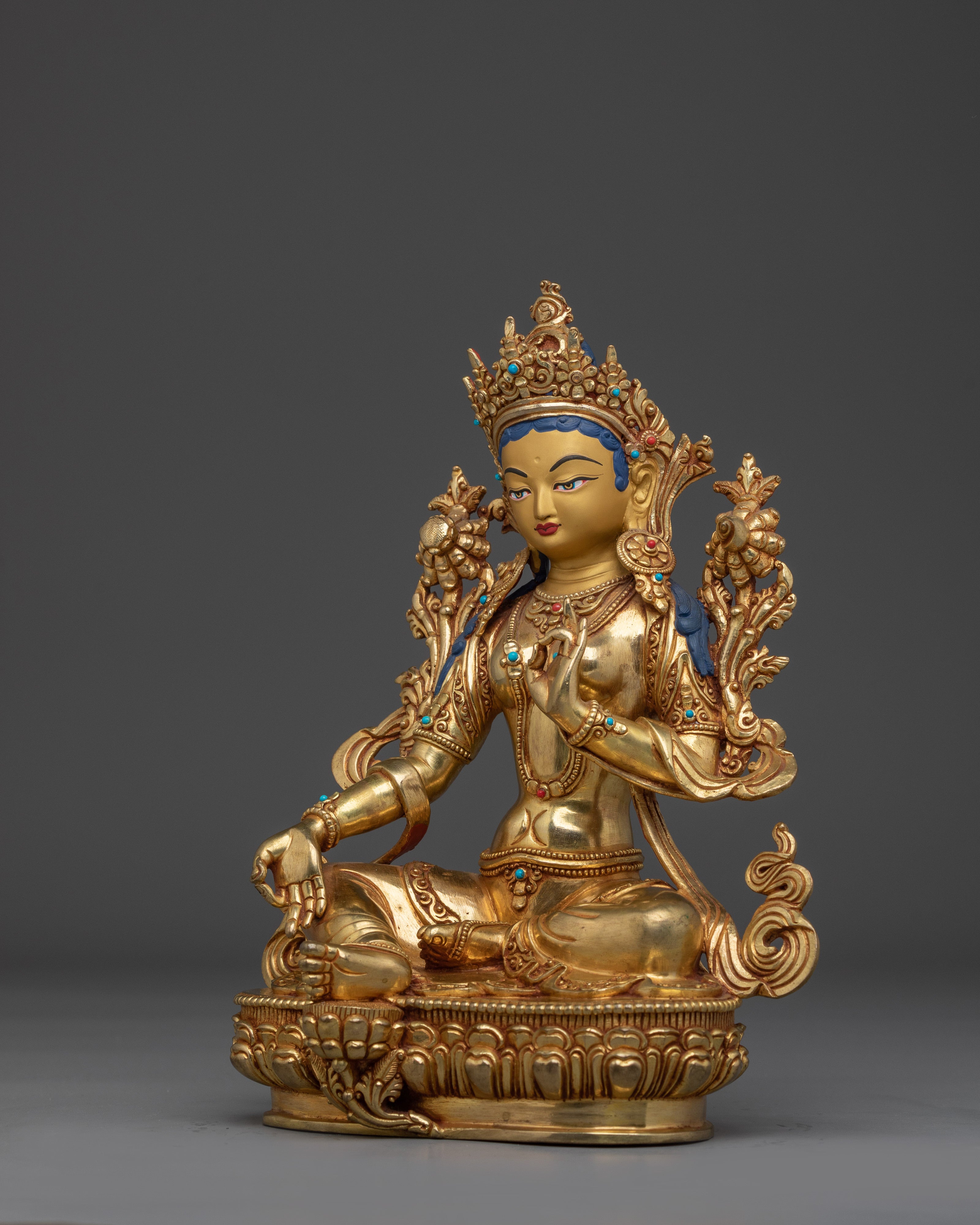Swift Protection Golden Deity Green Tara | Enlightened Feminine Energy