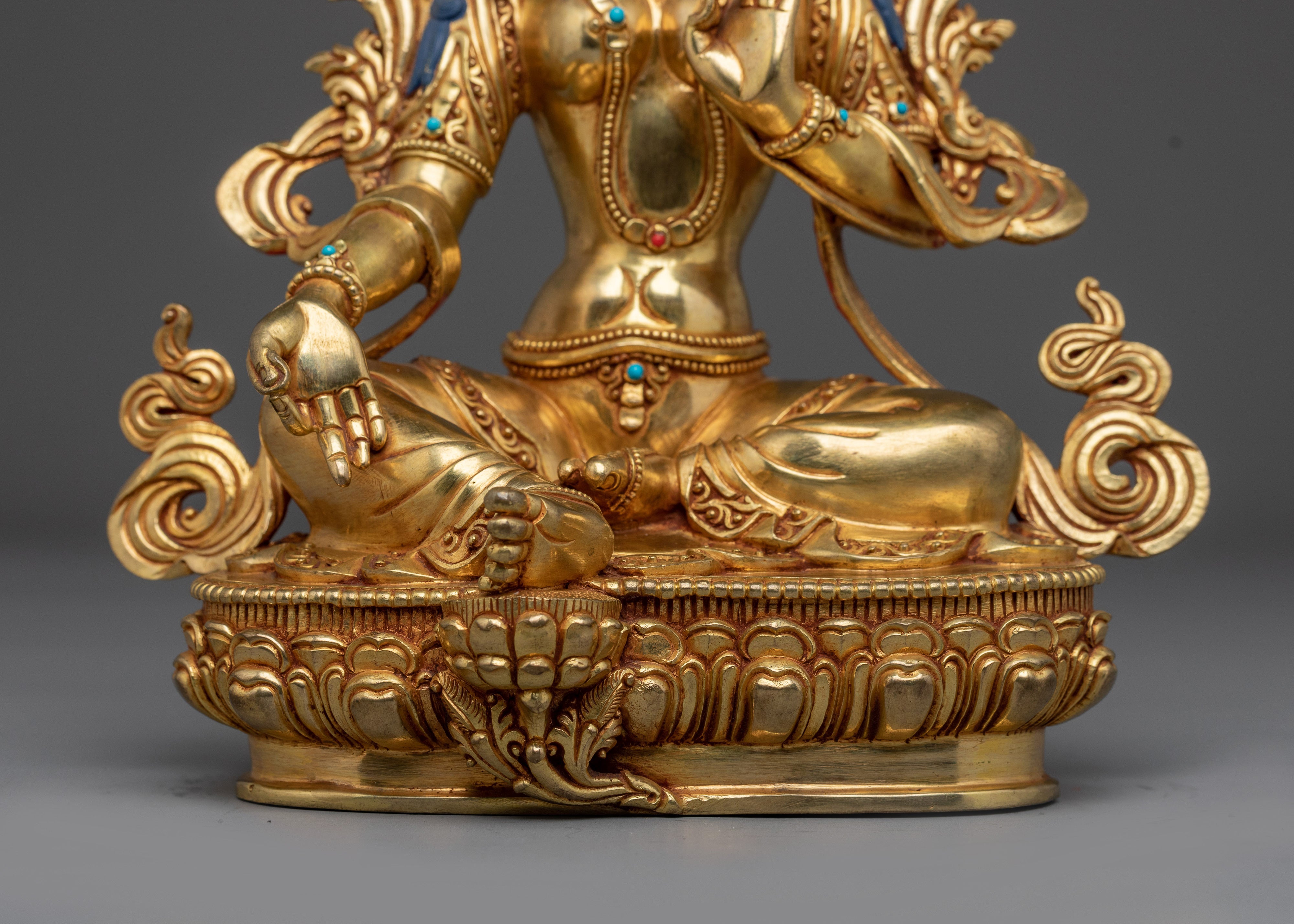 Swift Protection Golden Deity Green Tara | Enlightened Feminine Energy