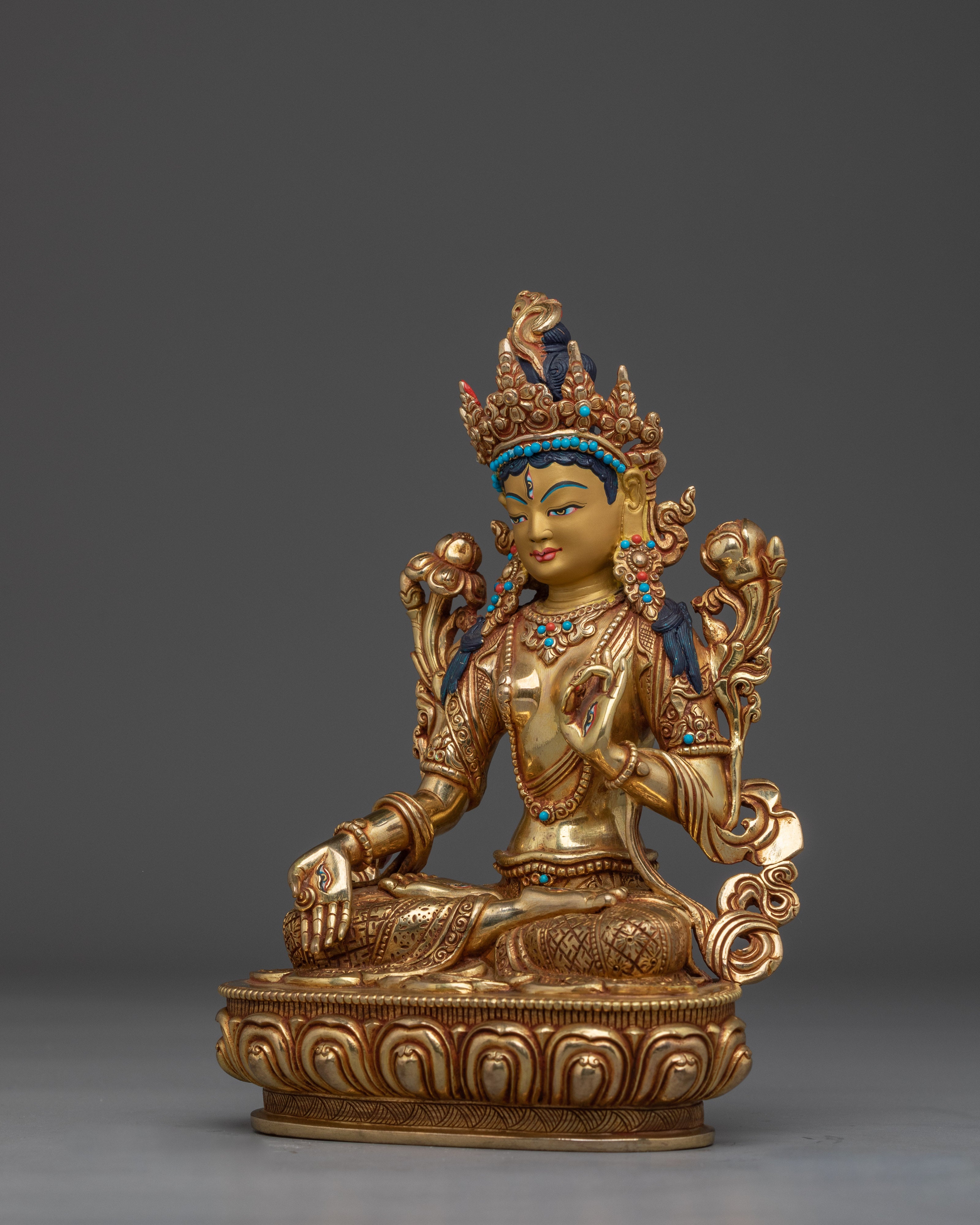 White Tara Buddhist Goddess of Healing and Long Life | Statue for Altar or Sacred Space