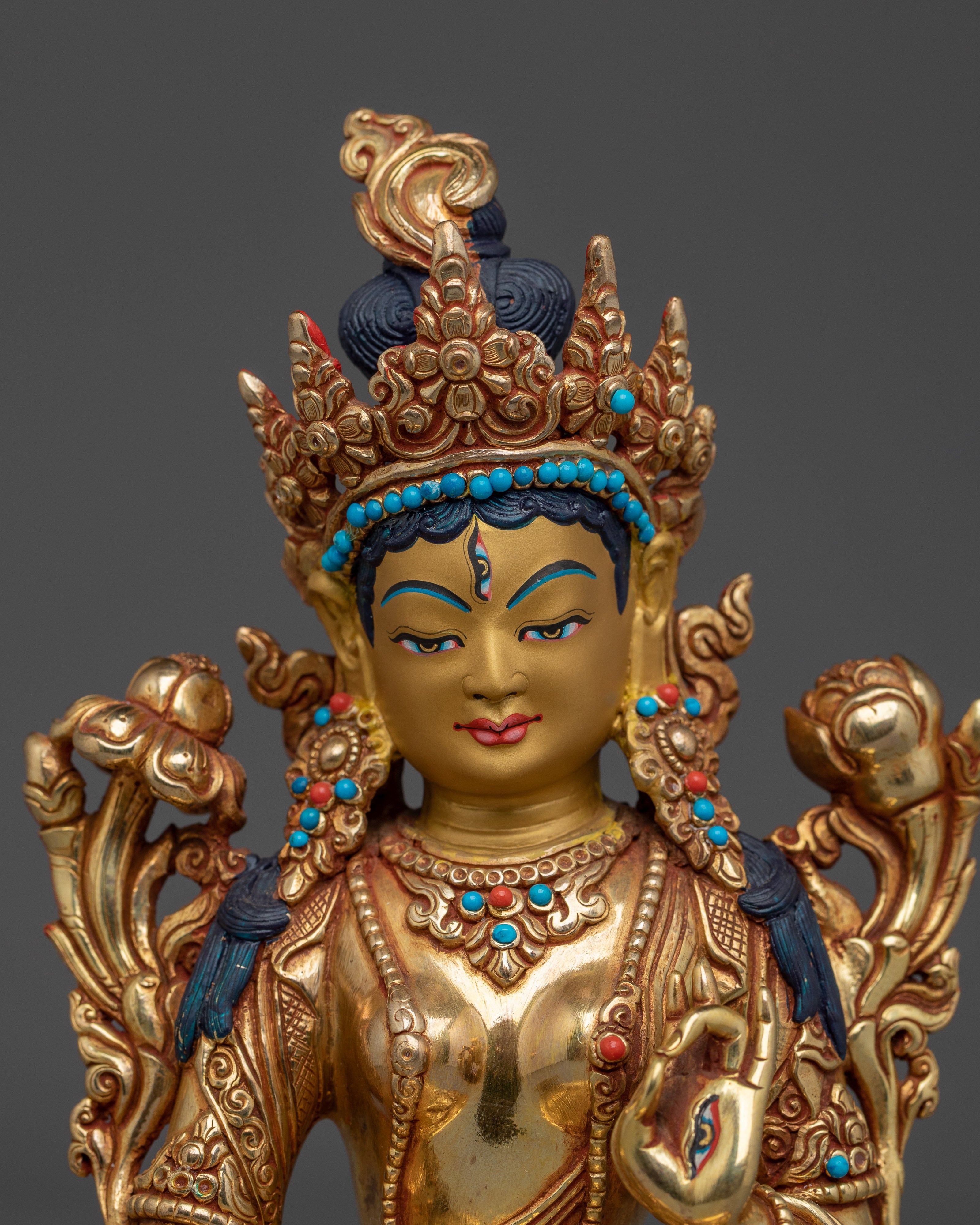 White Tara Buddhist Goddess of Healing and Long Life | Statue for Altar or Sacred Space