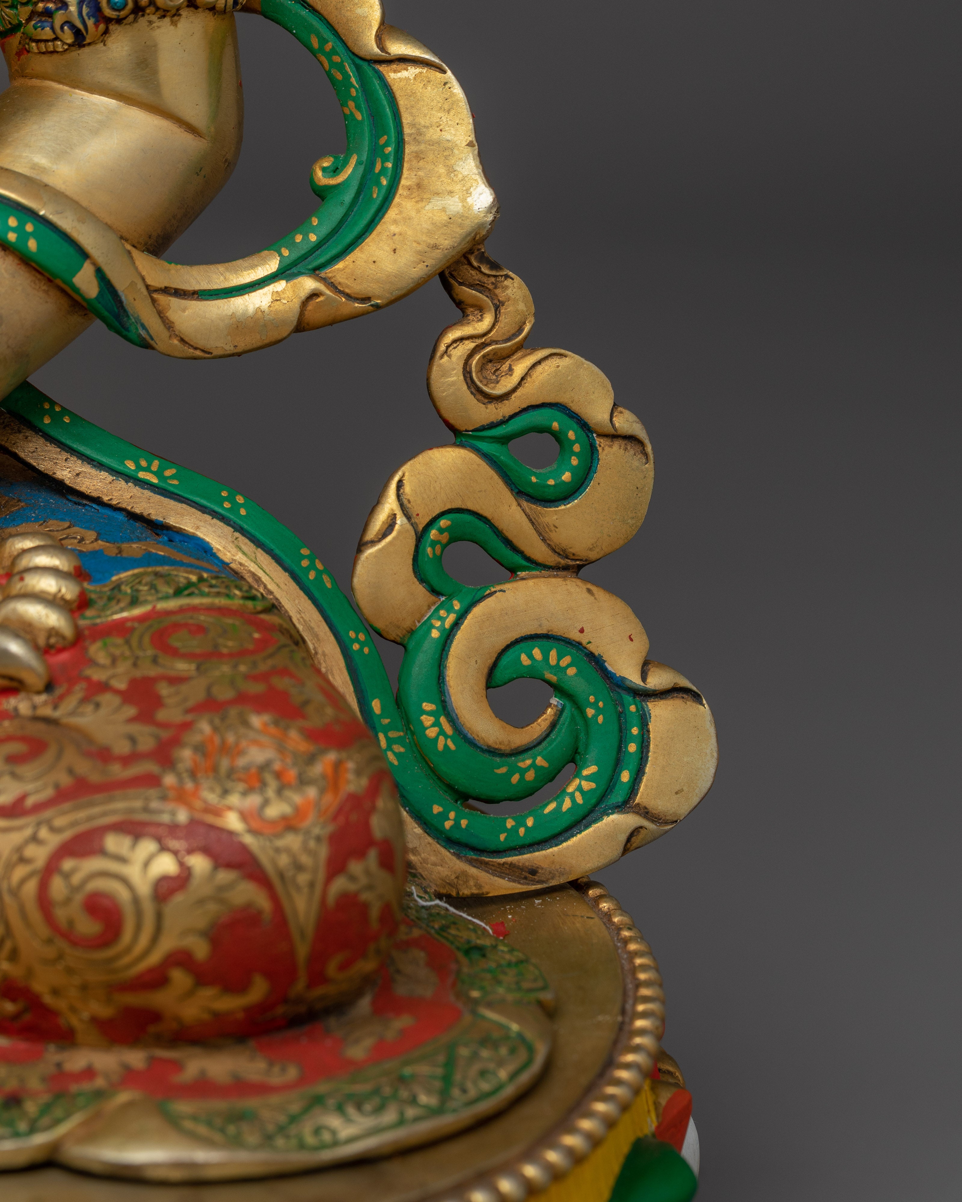 Amitayus Statue Buddha of Infinite Life and Wisdom | Copper Sculpture with Gold Detailing