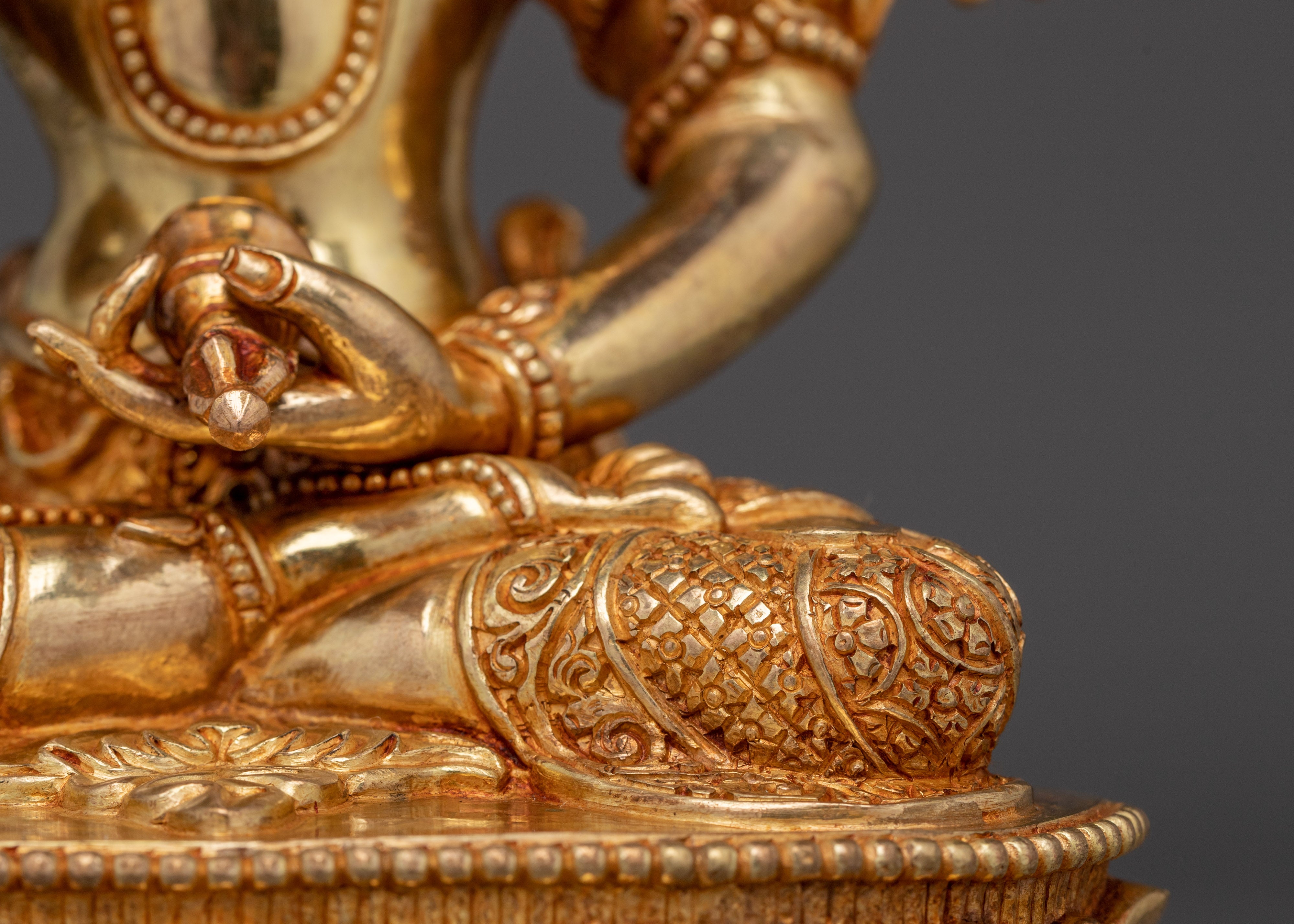 Gold-Gilded Vajrasattva Copper Statue | Meditation & Spiritual Decor
