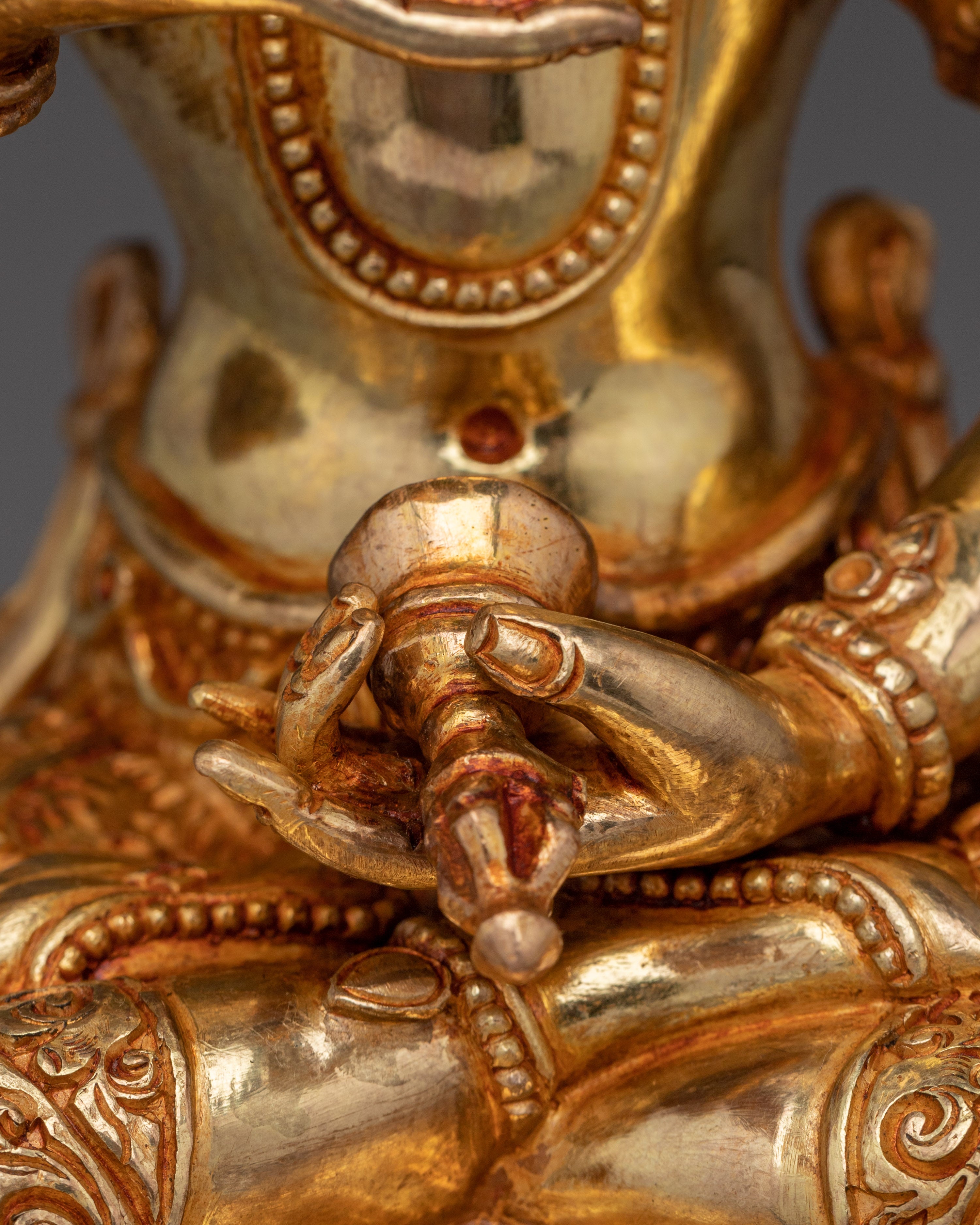 Gold-Gilded Vajrasattva Copper Statue | Meditation & Spiritual Decor