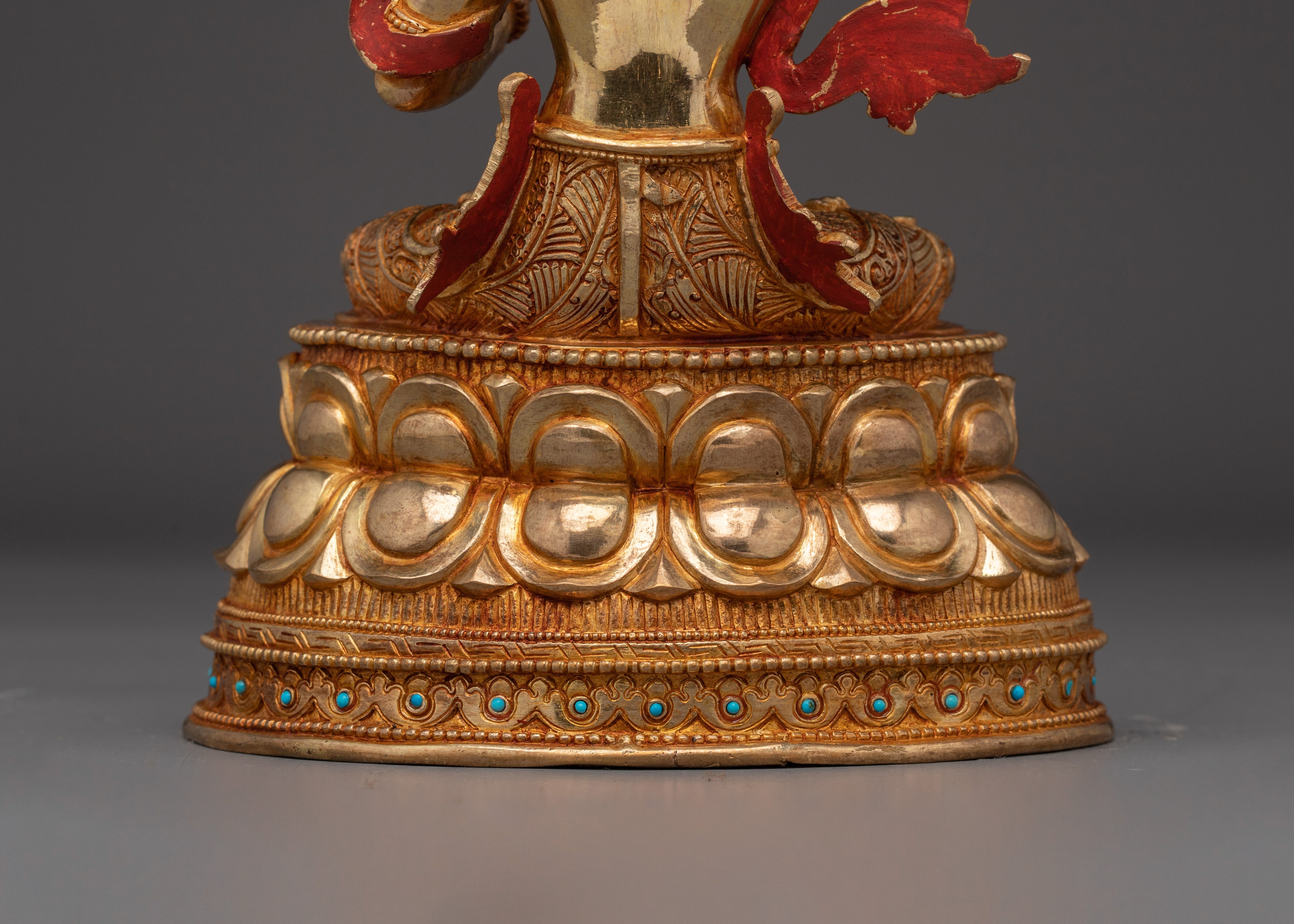 Gold Gilded Copper Wisdom Manjushri Statue | Meditation and Shrine Decor