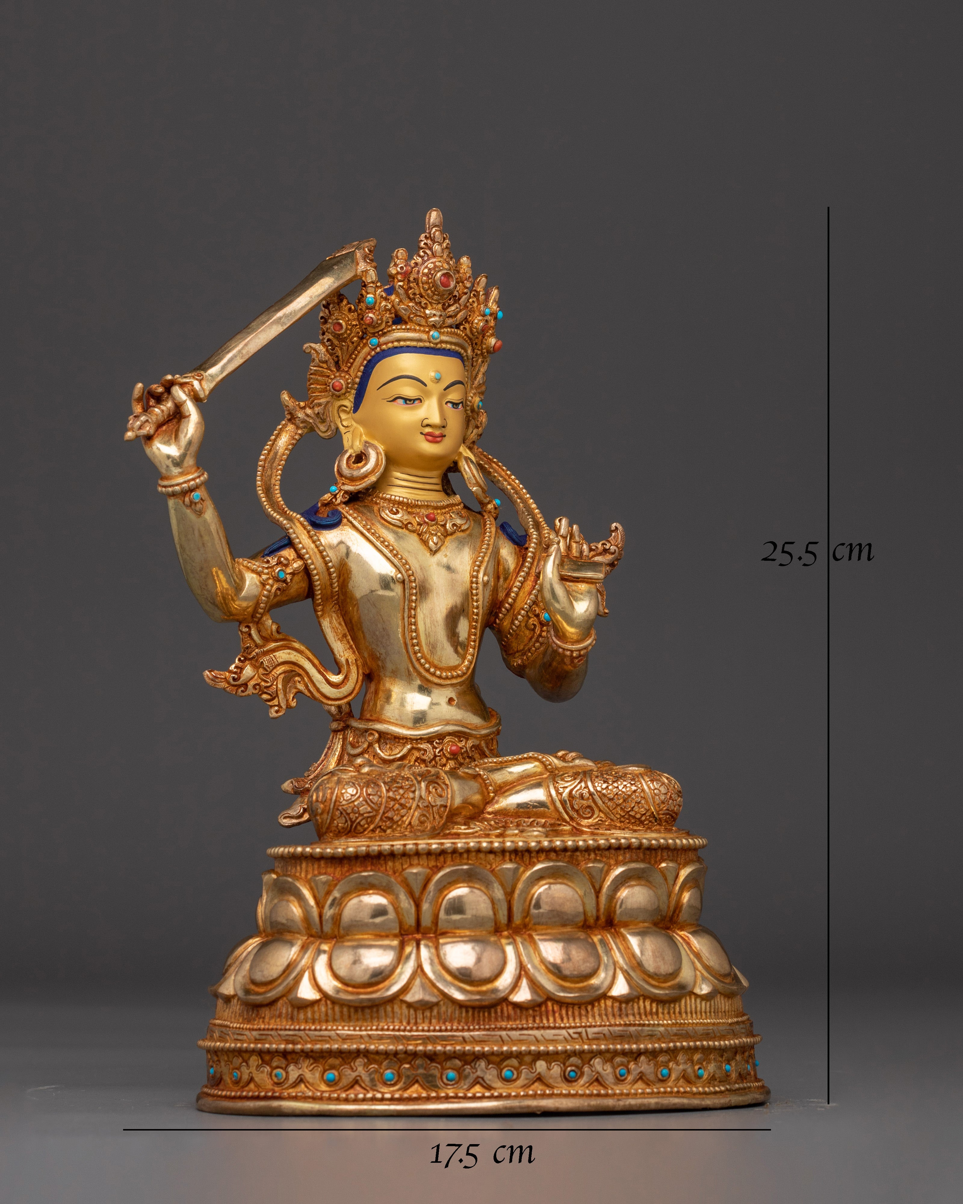 gold-gilded-copper-wisdom-manjushri-statue