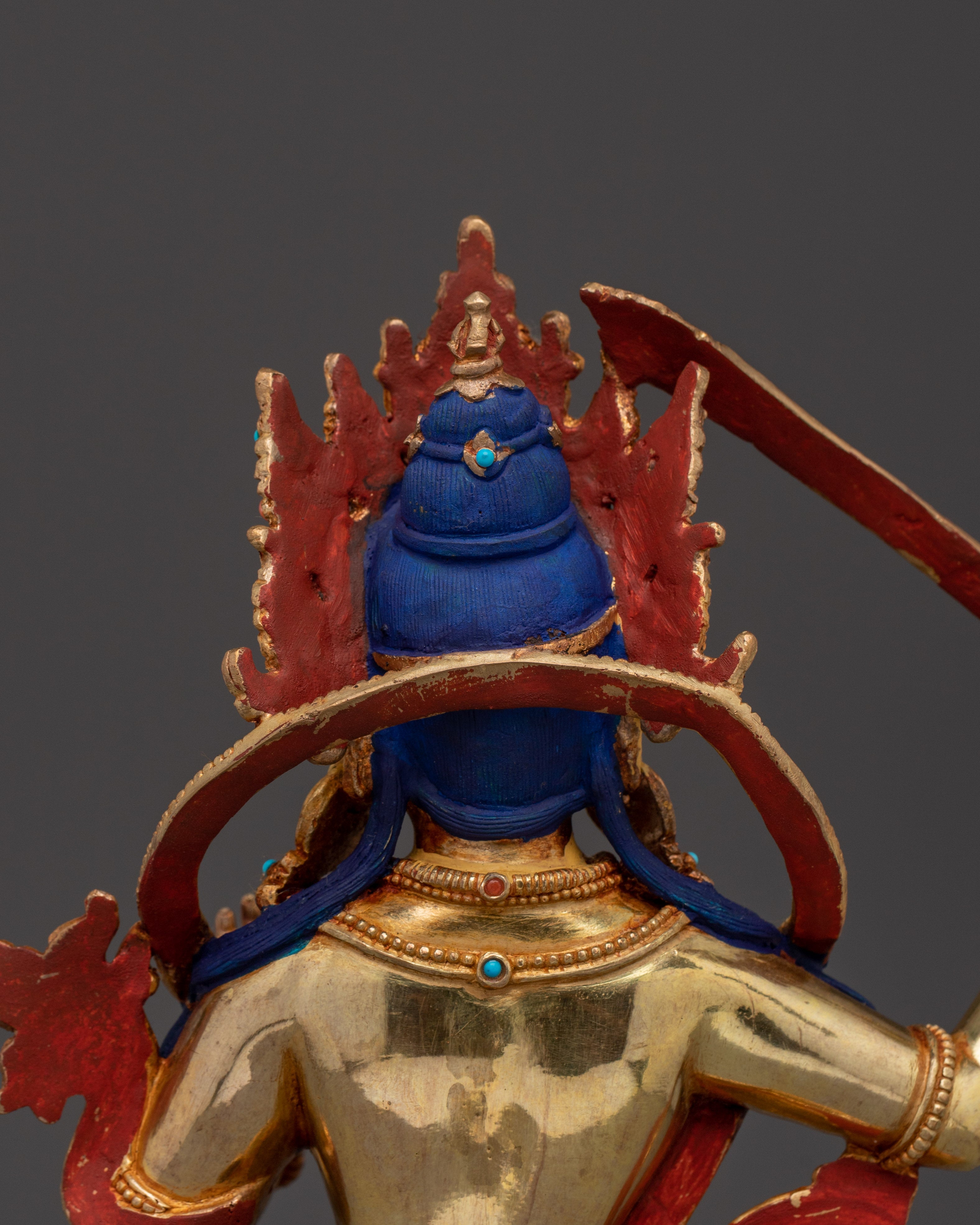 Gold Gilded Copper Wisdom Manjushri Statue | Meditation and Shrine Decor