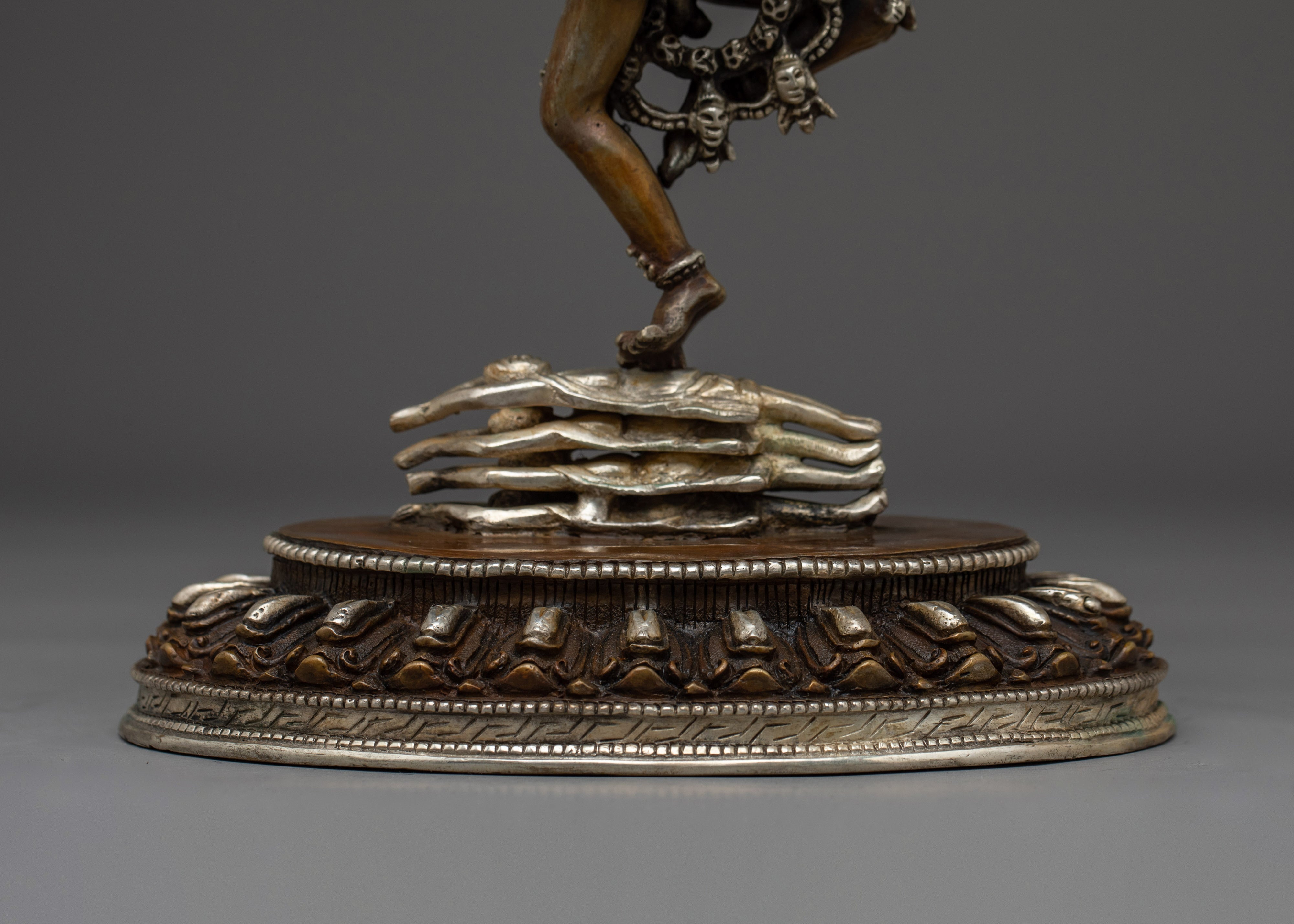 Silver-plated Hevajra With Consort statue | Empowerment Practice