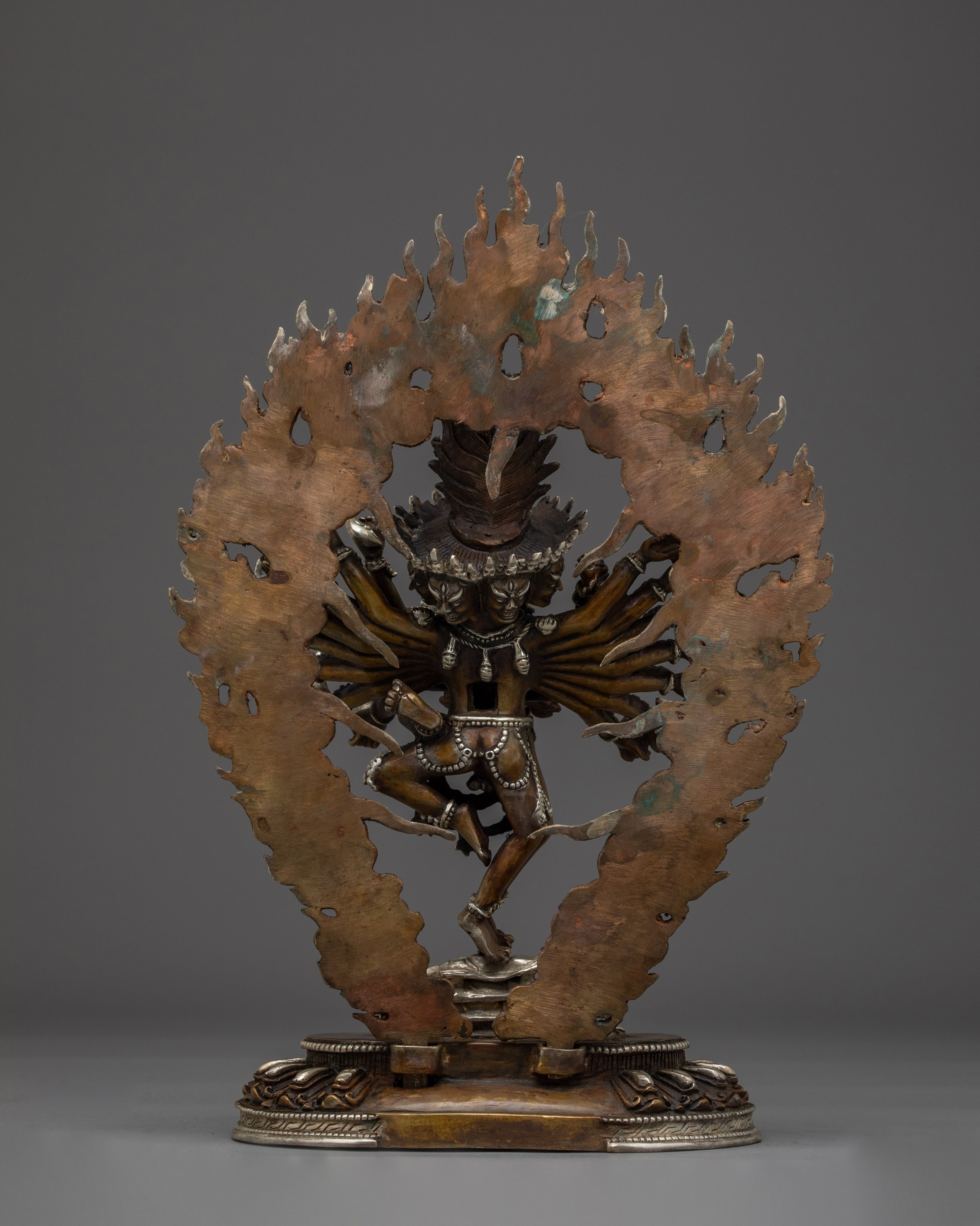 Silver-plated Hevajra With Consort statue | Empowerment Practice