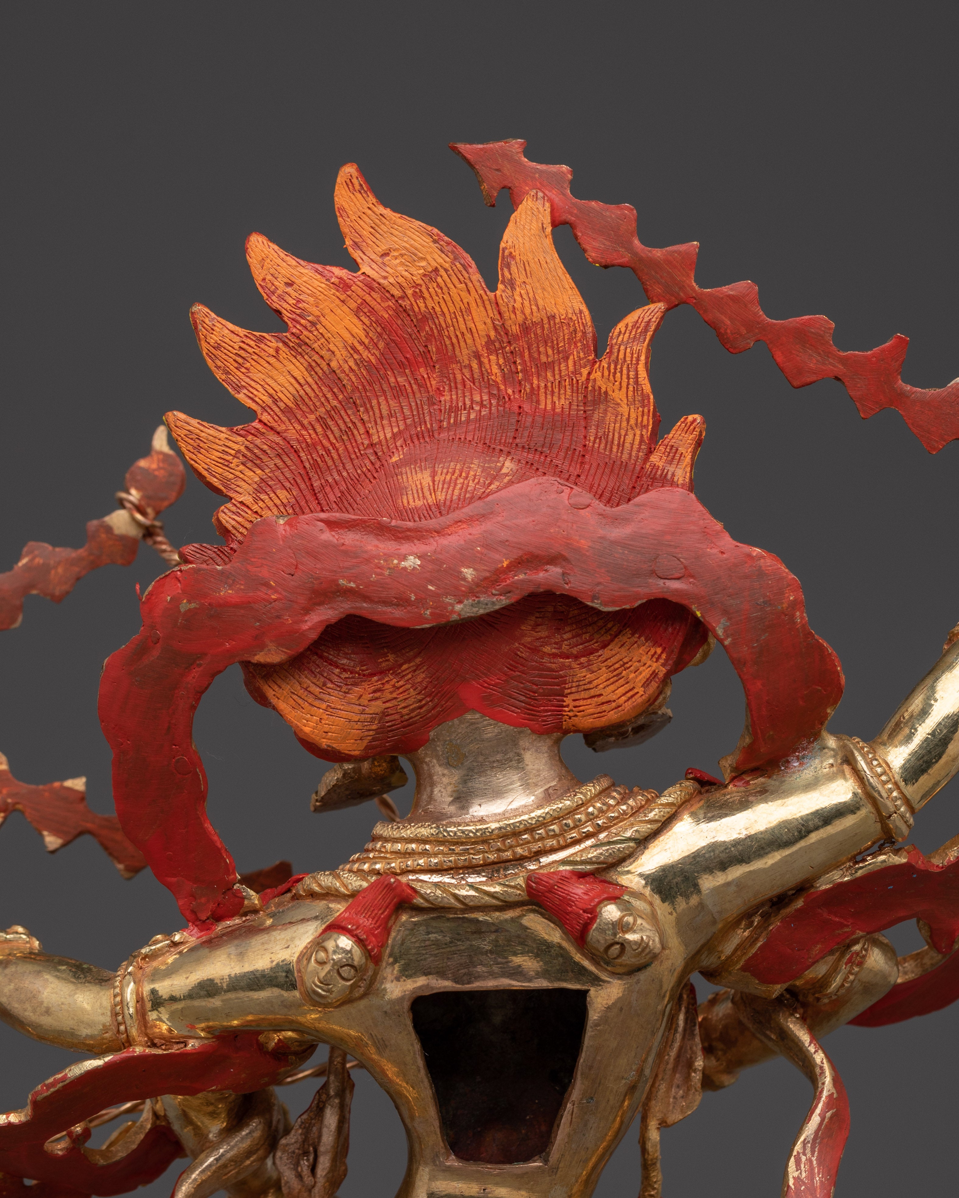 Handcrafted 24K Gold-Gilded Kurkulla Statue | Copper Buddhist Sculpture