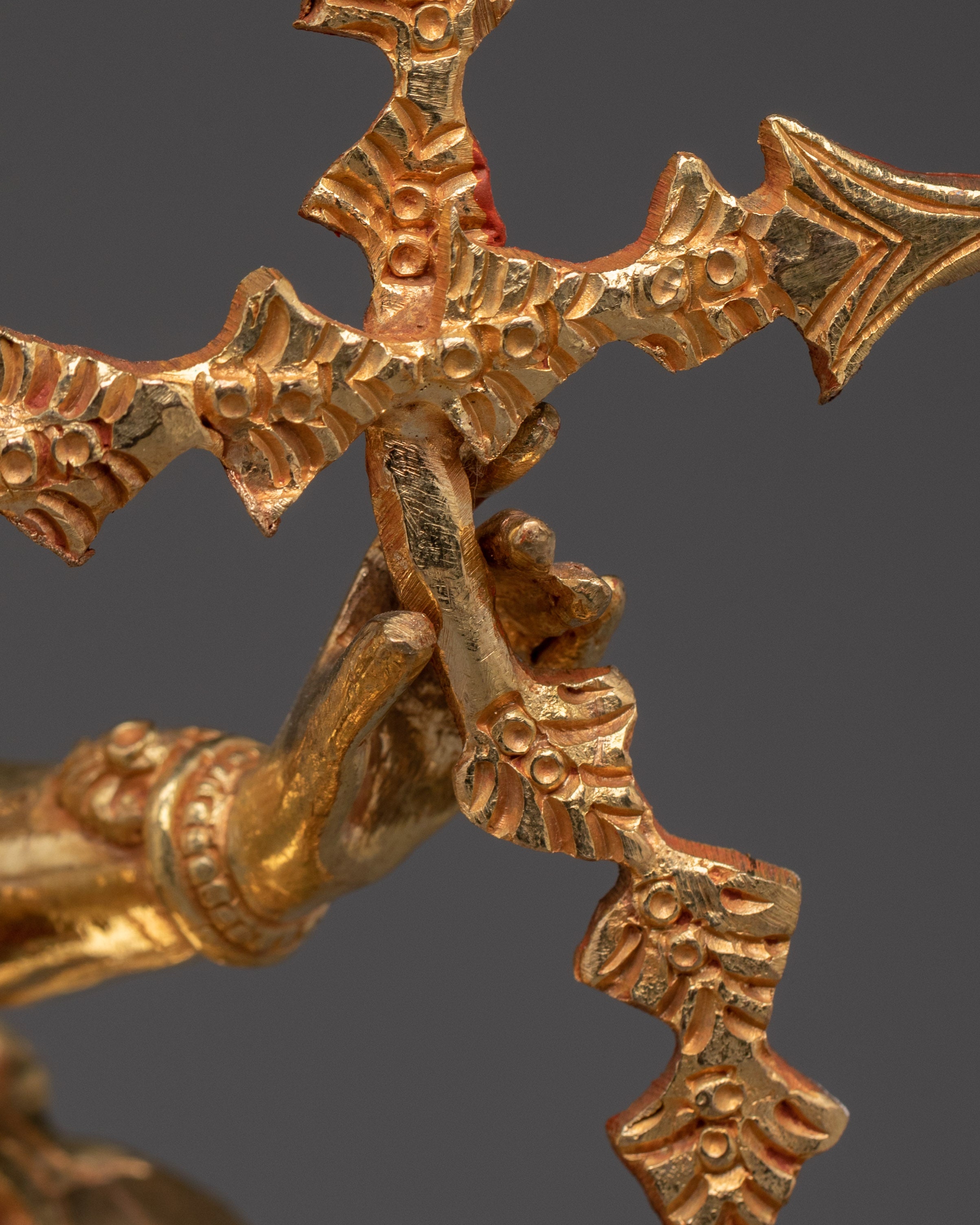 Handcrafted 24K Gold-Gilded Kurkulla Statue | Copper Buddhist Sculpture