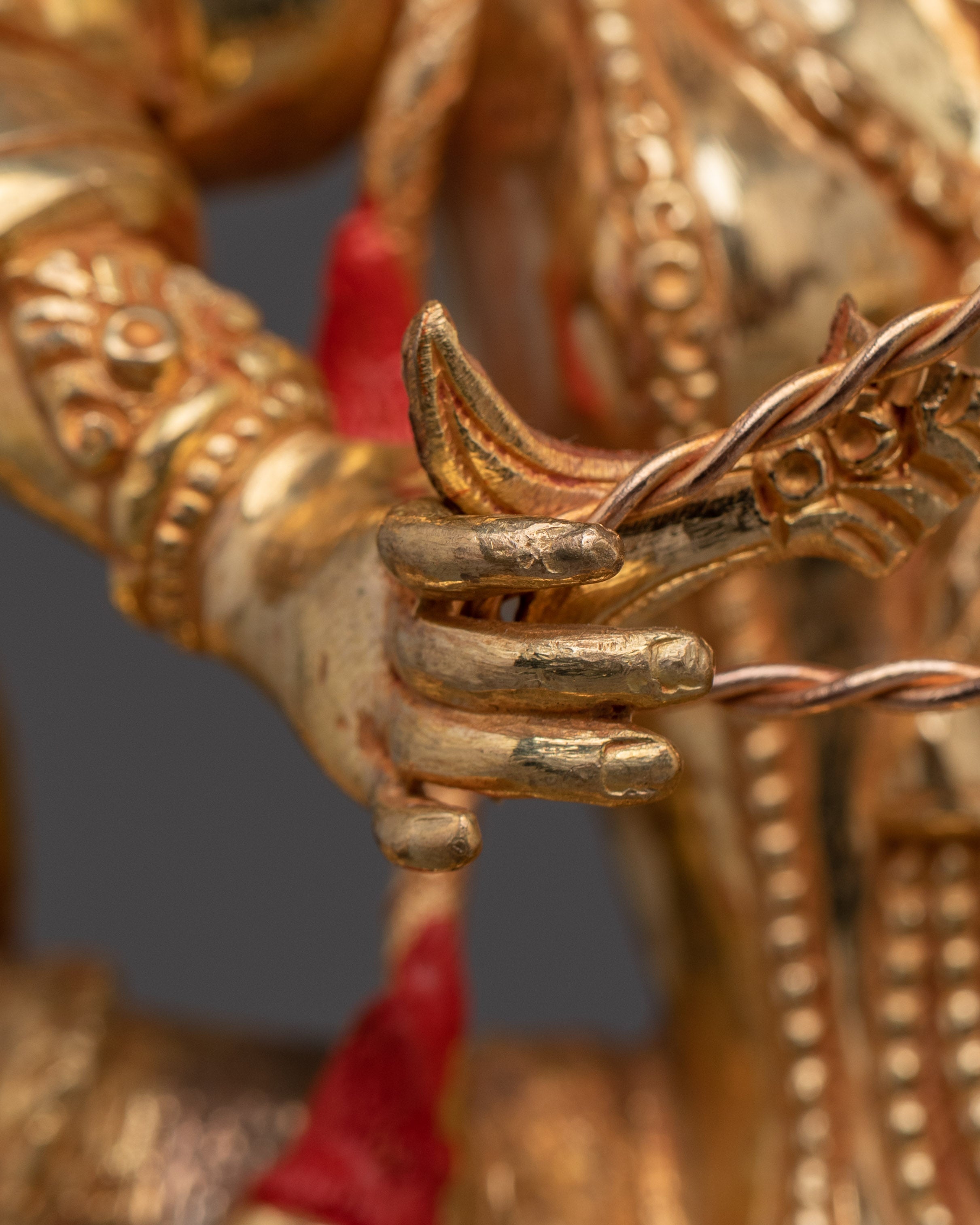 Handcrafted 24K Gold-Gilded Kurkulla Statue | Copper Buddhist Sculpture