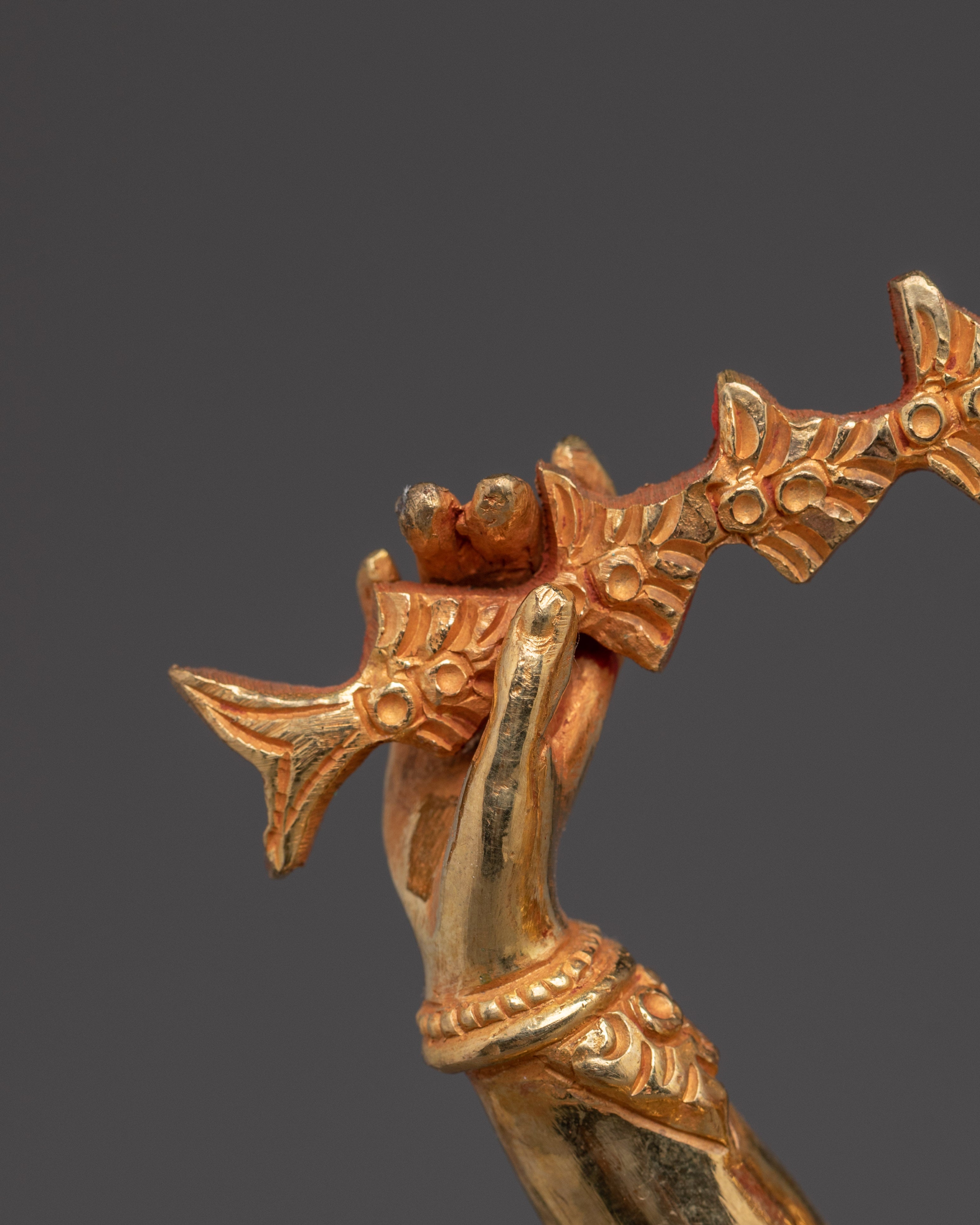 Handcrafted 24K Gold-Gilded Kurkulla Statue | Copper Buddhist Sculpture