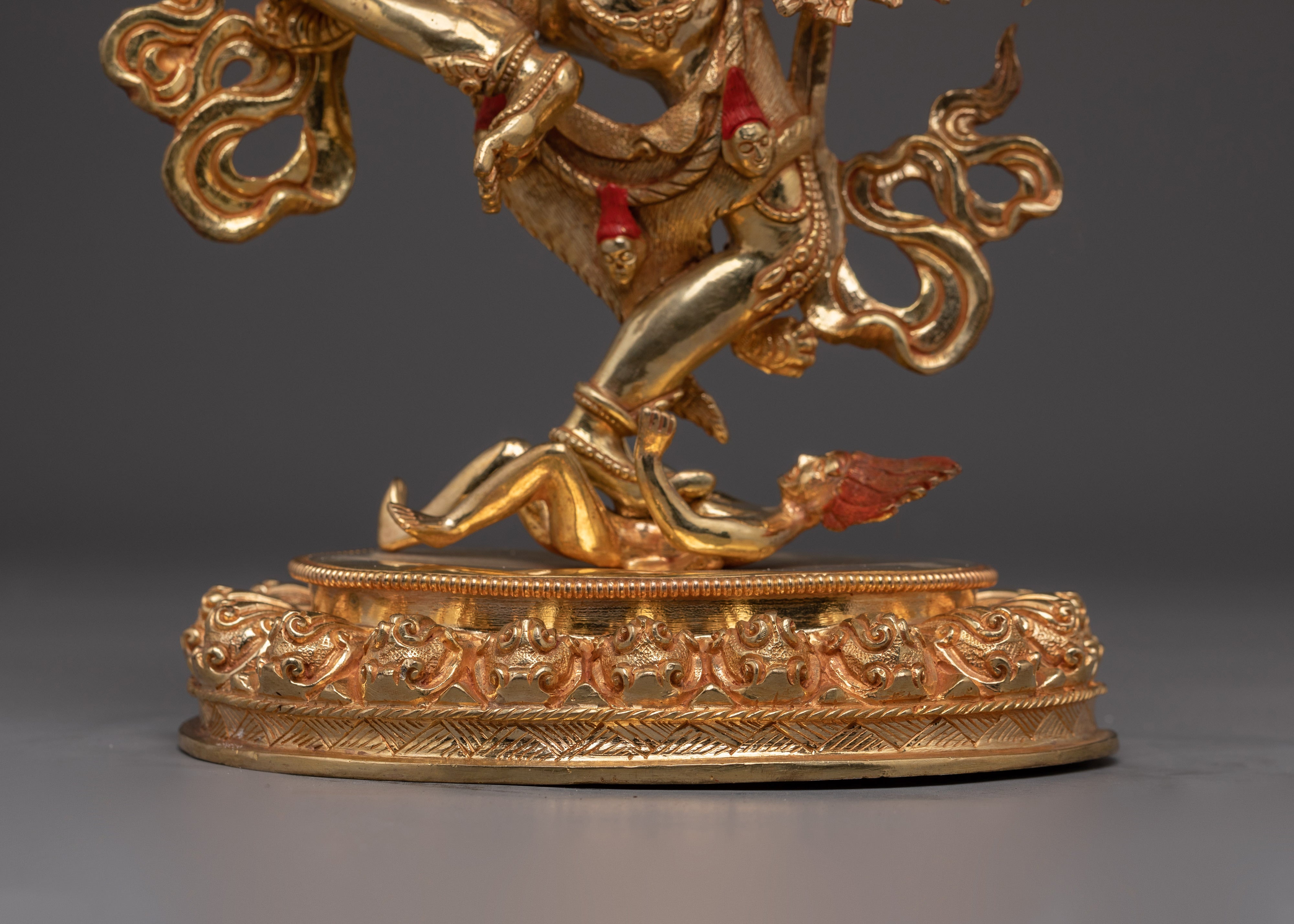 Handcrafted 24K Gold-Gilded Kurkulla Statue | Copper Buddhist Sculpture
