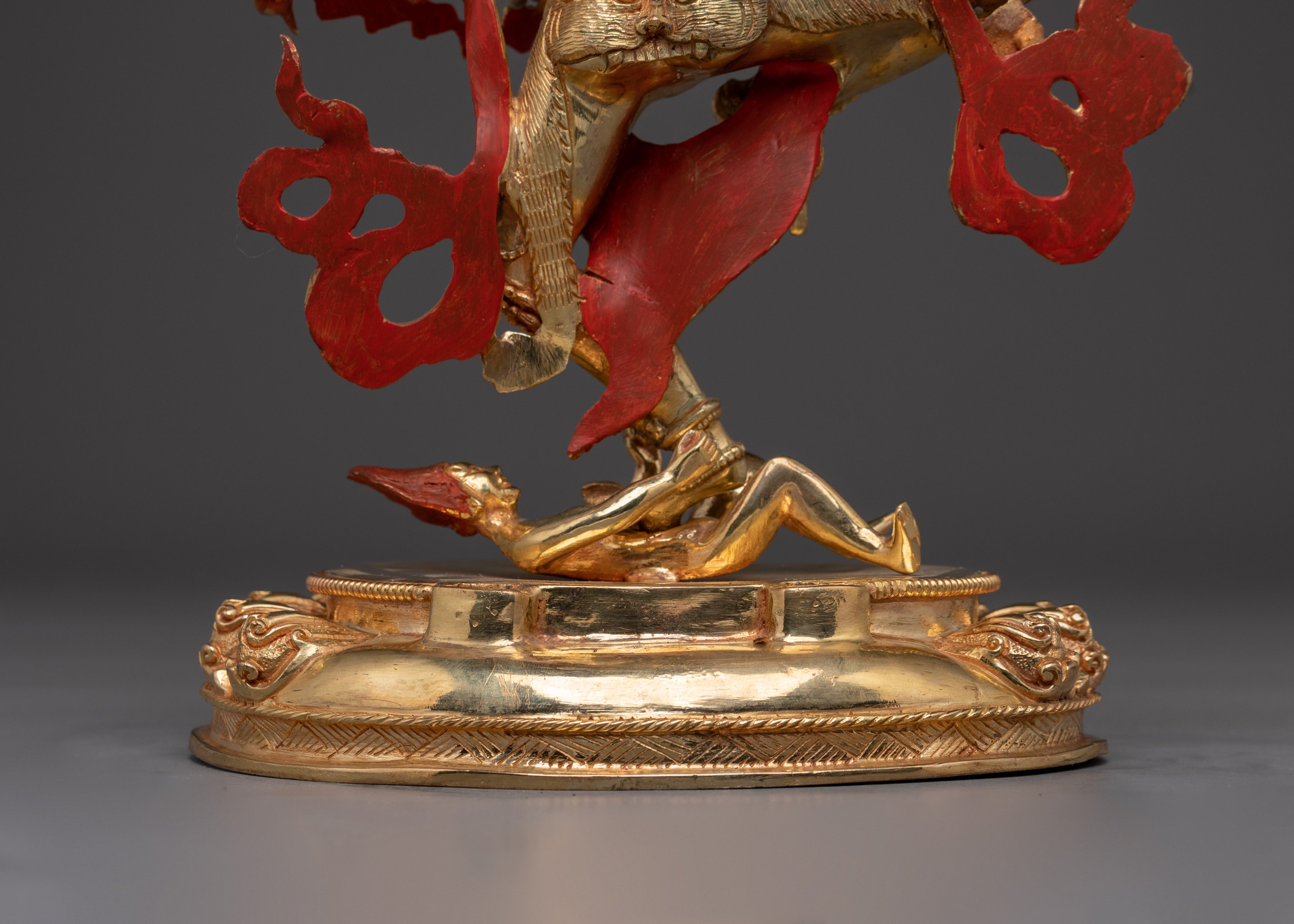 Handcrafted 24K Gold-Gilded Kurkulla Statue | Copper Buddhist Sculpture