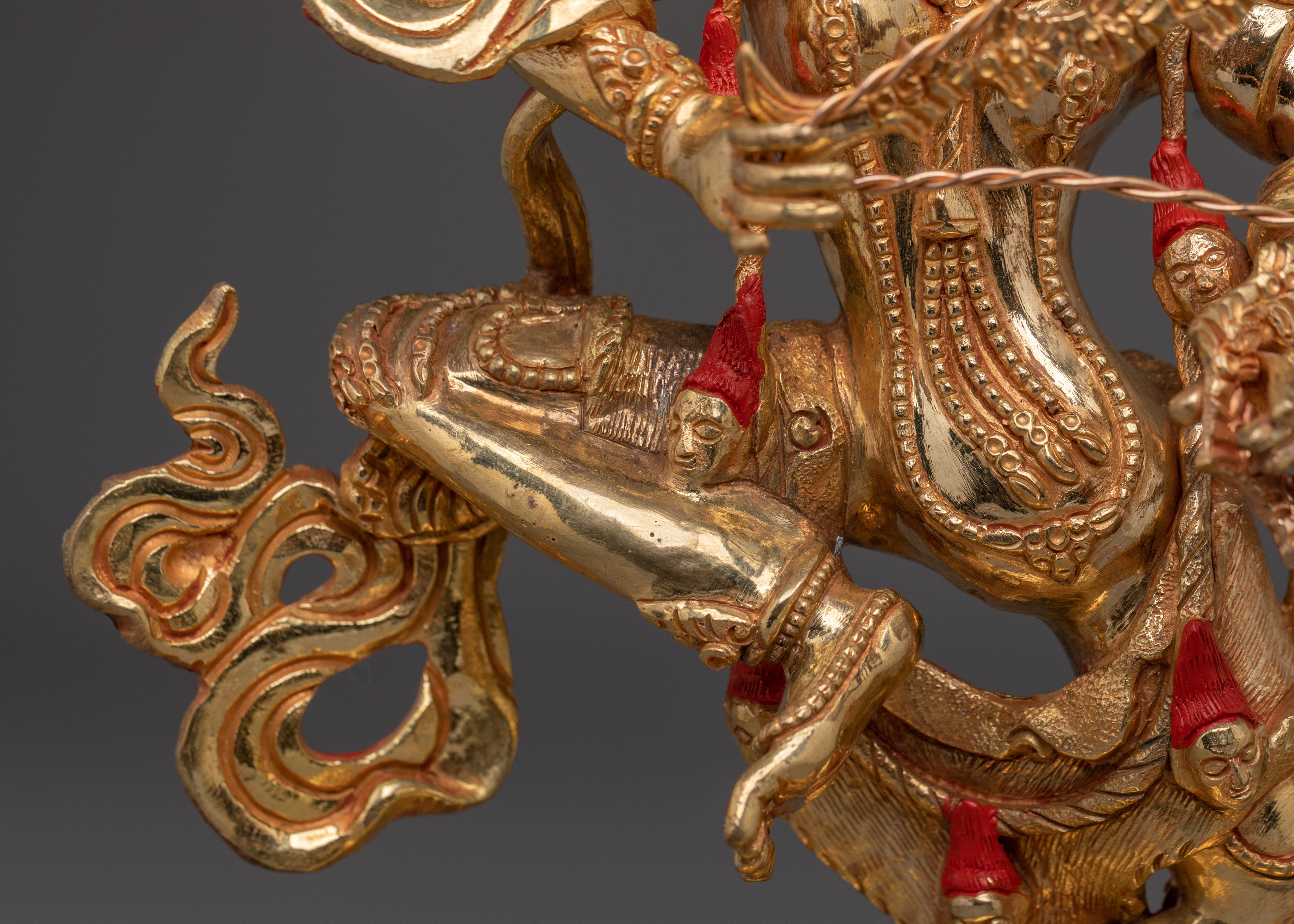 Handcrafted 24K Gold-Gilded Kurkulla Statue | Copper Buddhist Sculpture