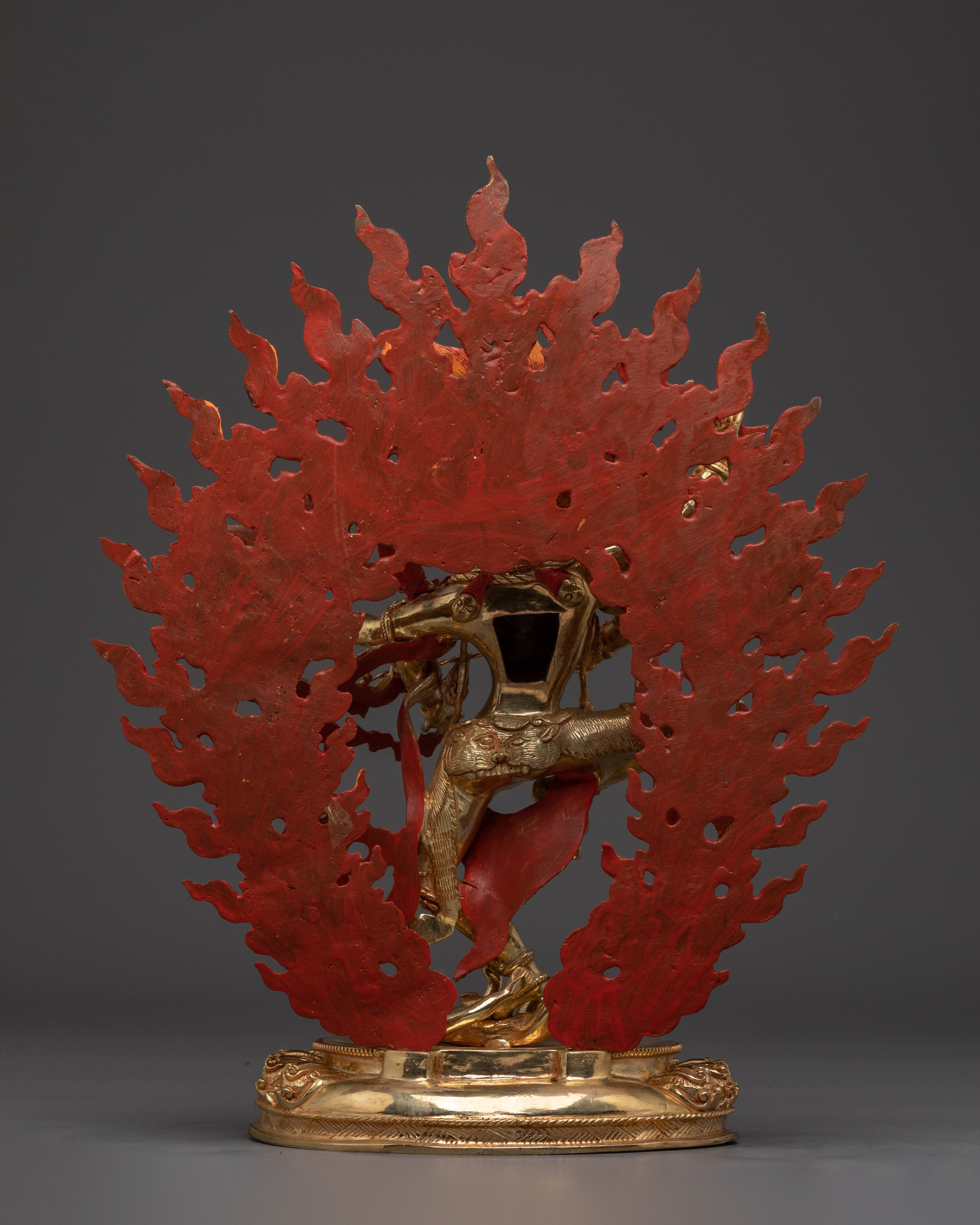 Handcrafted 24K Gold-Gilded Kurkulla Statue | Copper Buddhist Sculpture