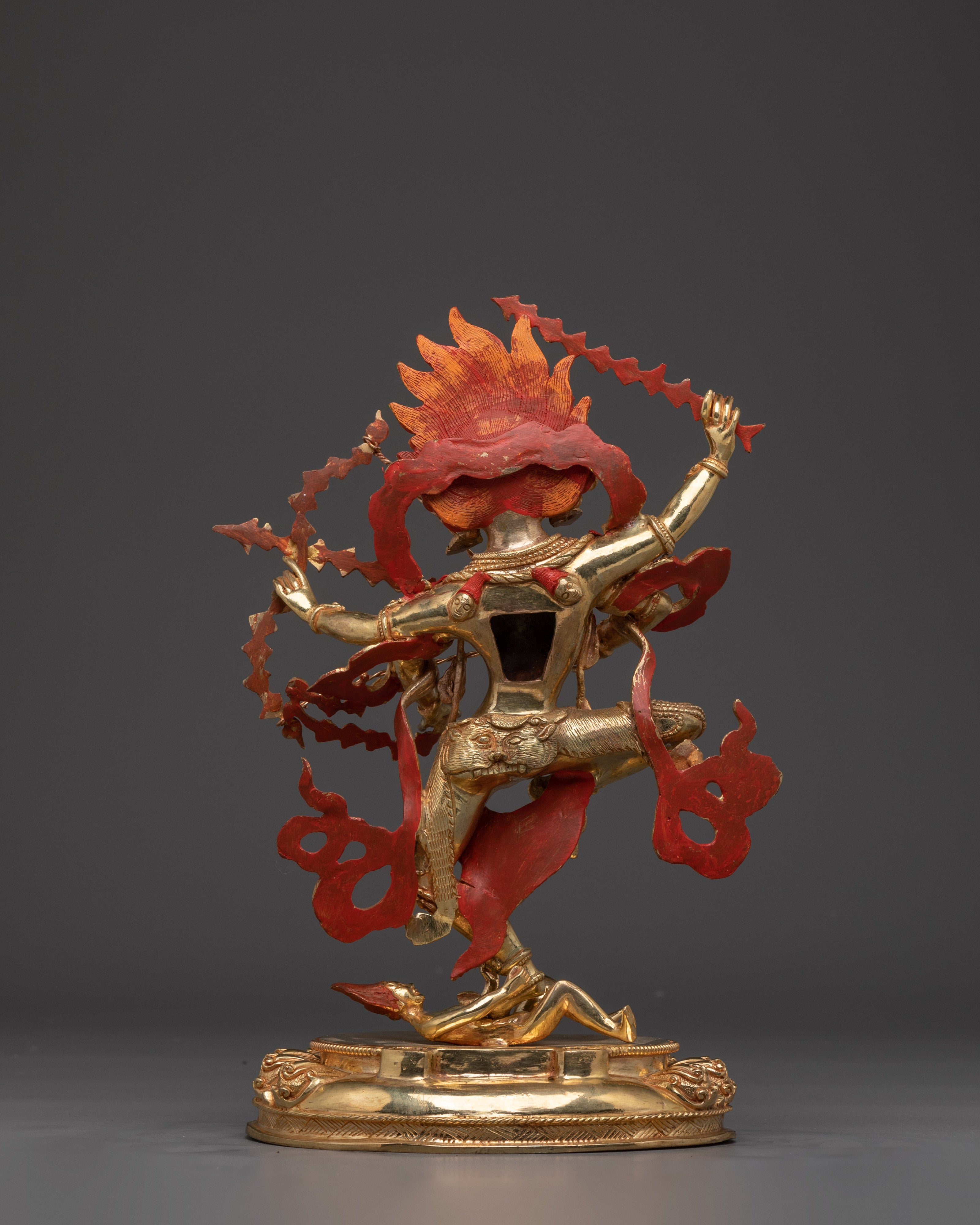 Handcrafted 24K Gold-Gilded Kurkulla Statue | Copper Buddhist Sculpture