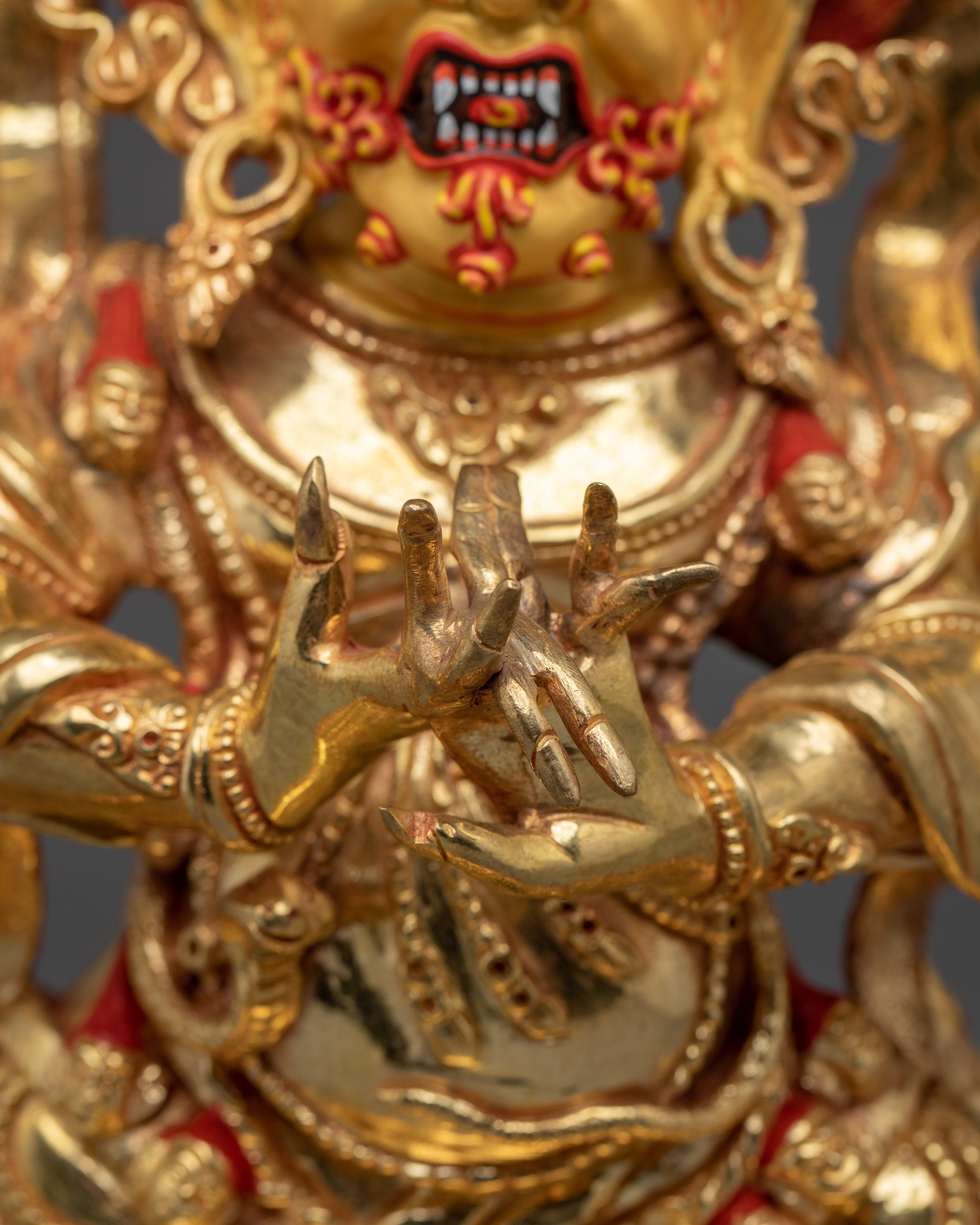 Four Armed Vajrapani Wrathful Buddhist Art for Strength | Buddhist Protector Sculpture