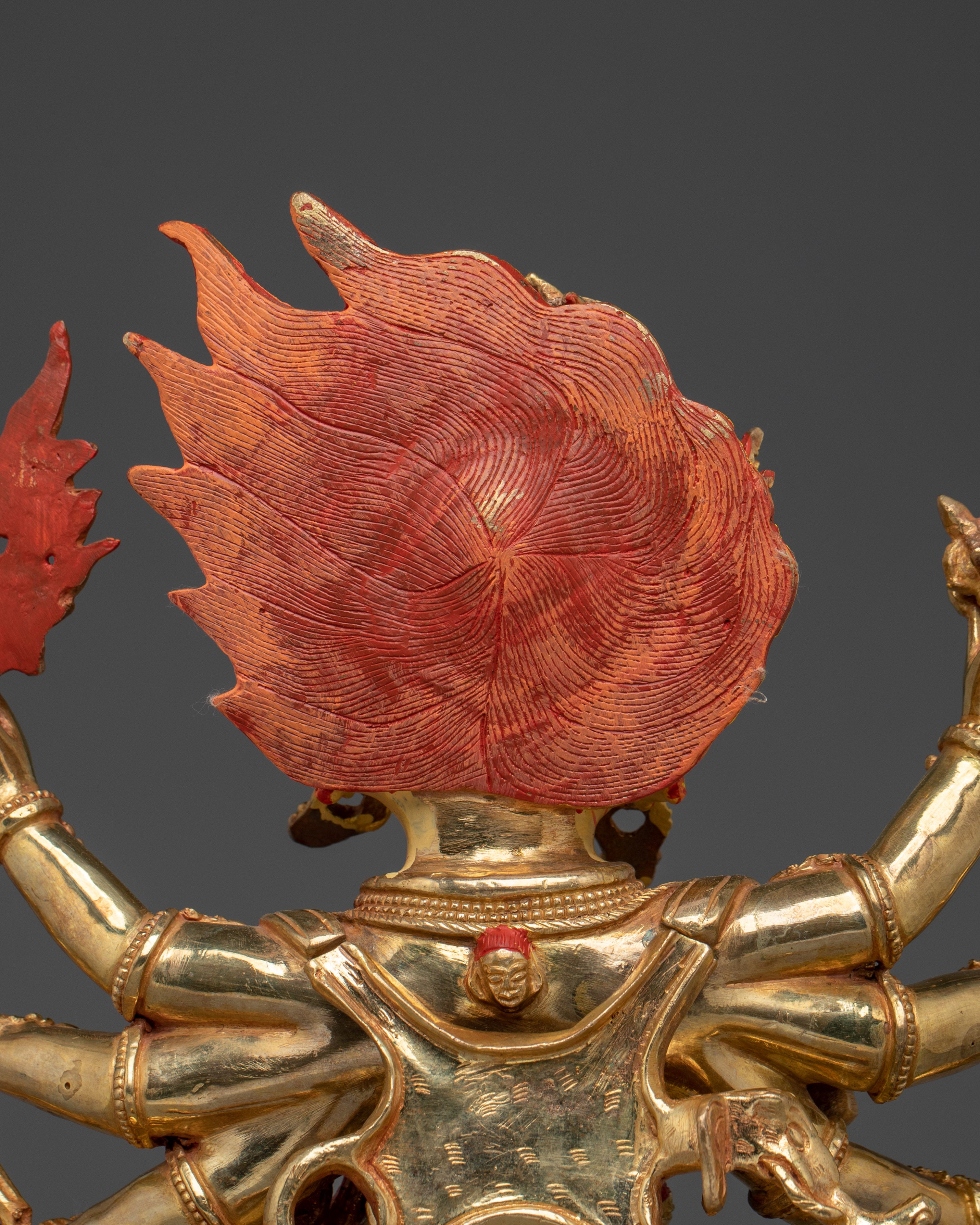 Hayagriva Statue 24K Gold Gilded | Wrathful Buddhist Deity Sculpture