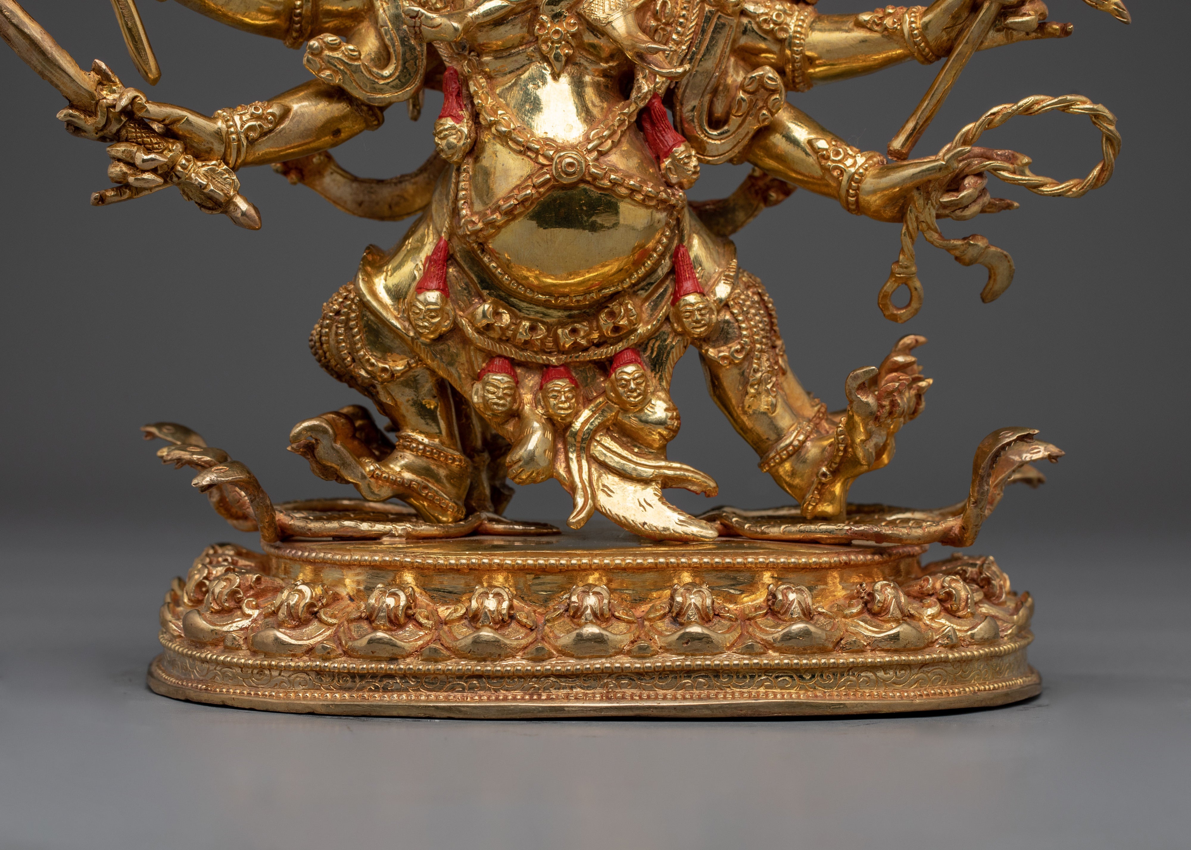 Hayagriva Statue 24K Gold Gilded | Wrathful Buddhist Deity Sculpture