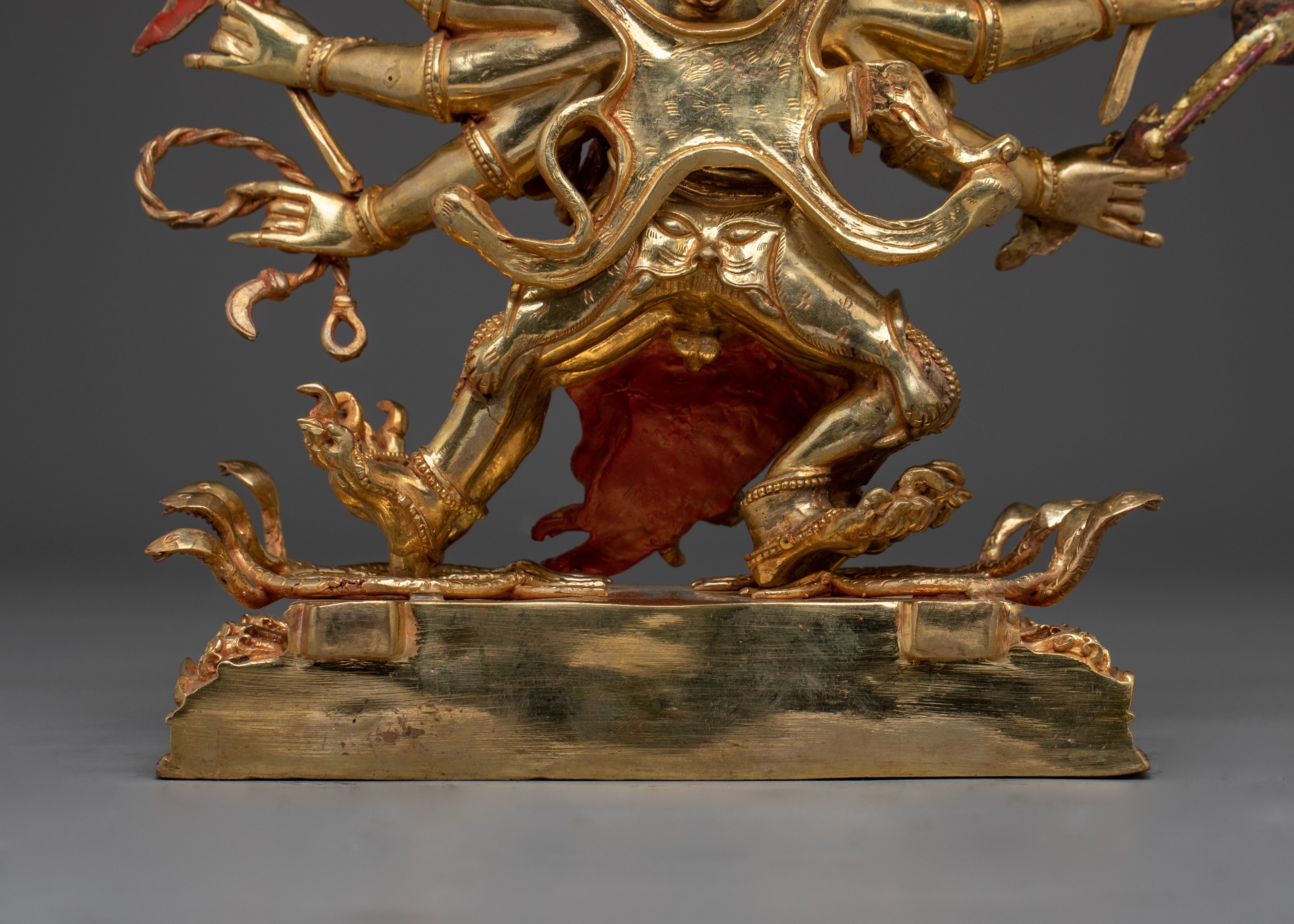 Hayagriva Statue 24K Gold Gilded | Wrathful Buddhist Deity Sculpture